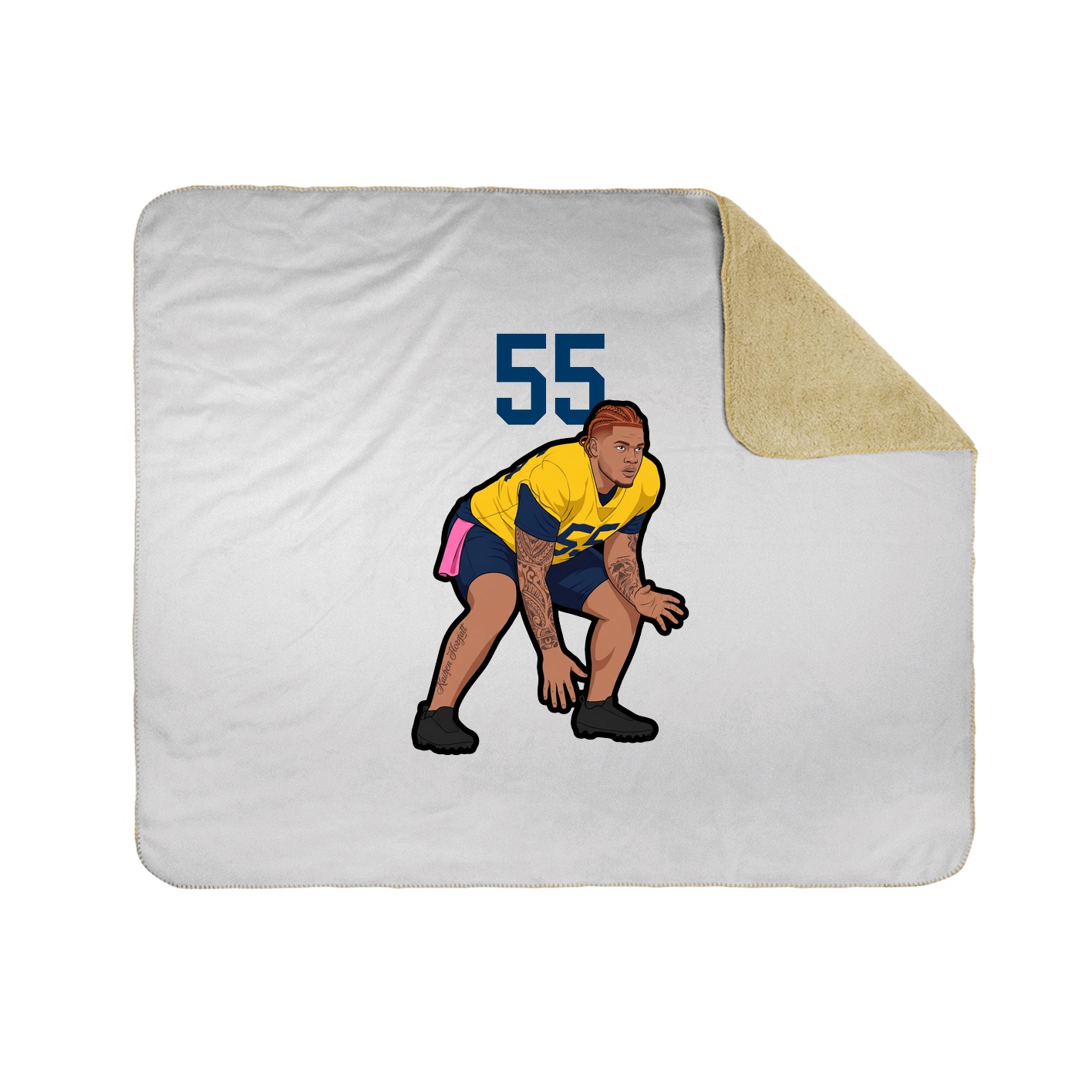 Throw Blanket — Number Top in White
