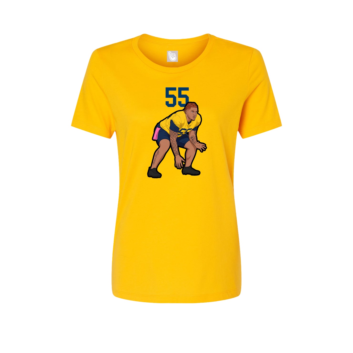 Womens Tee — Number Top in Gold