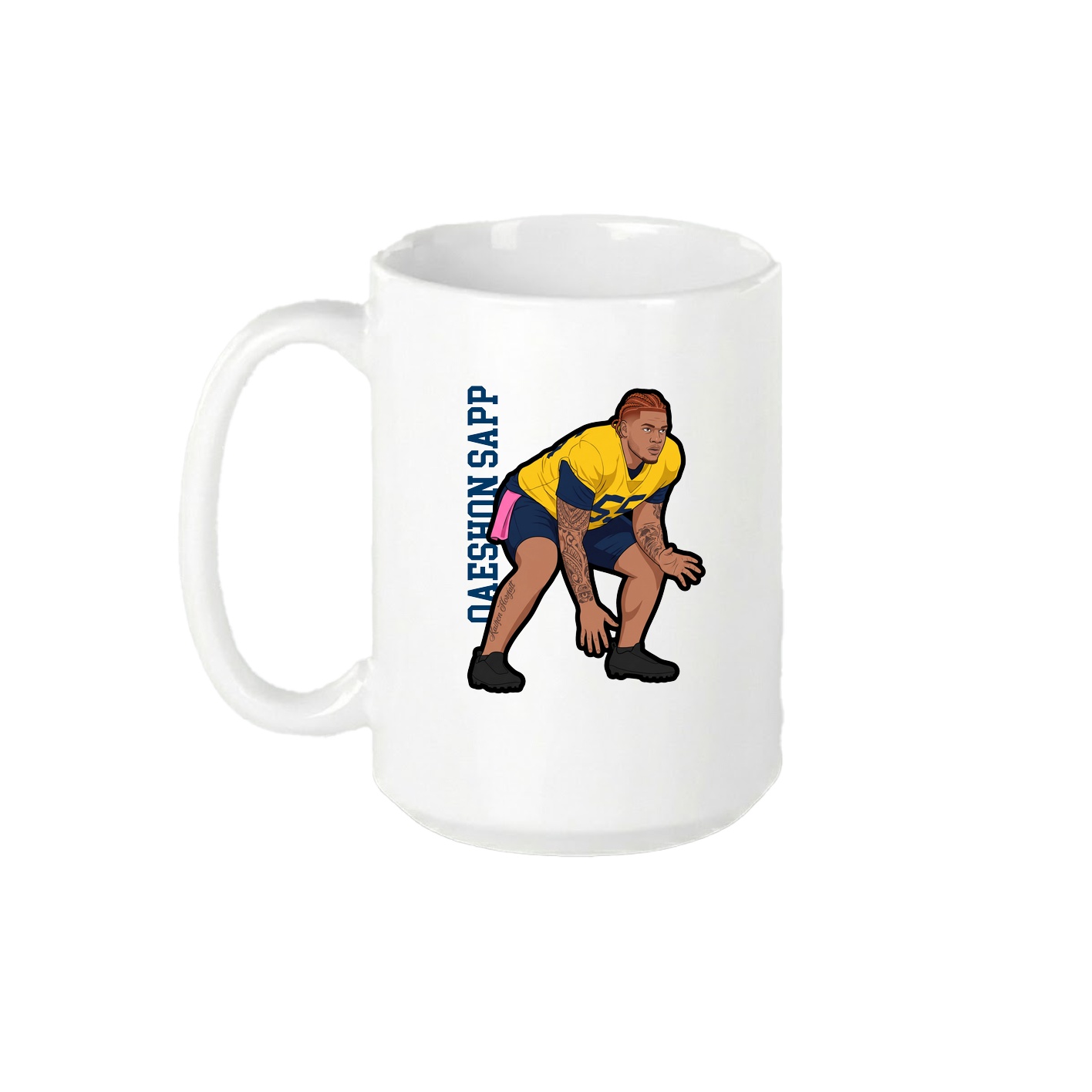15oz Coffee Mug — Name Vertical in White