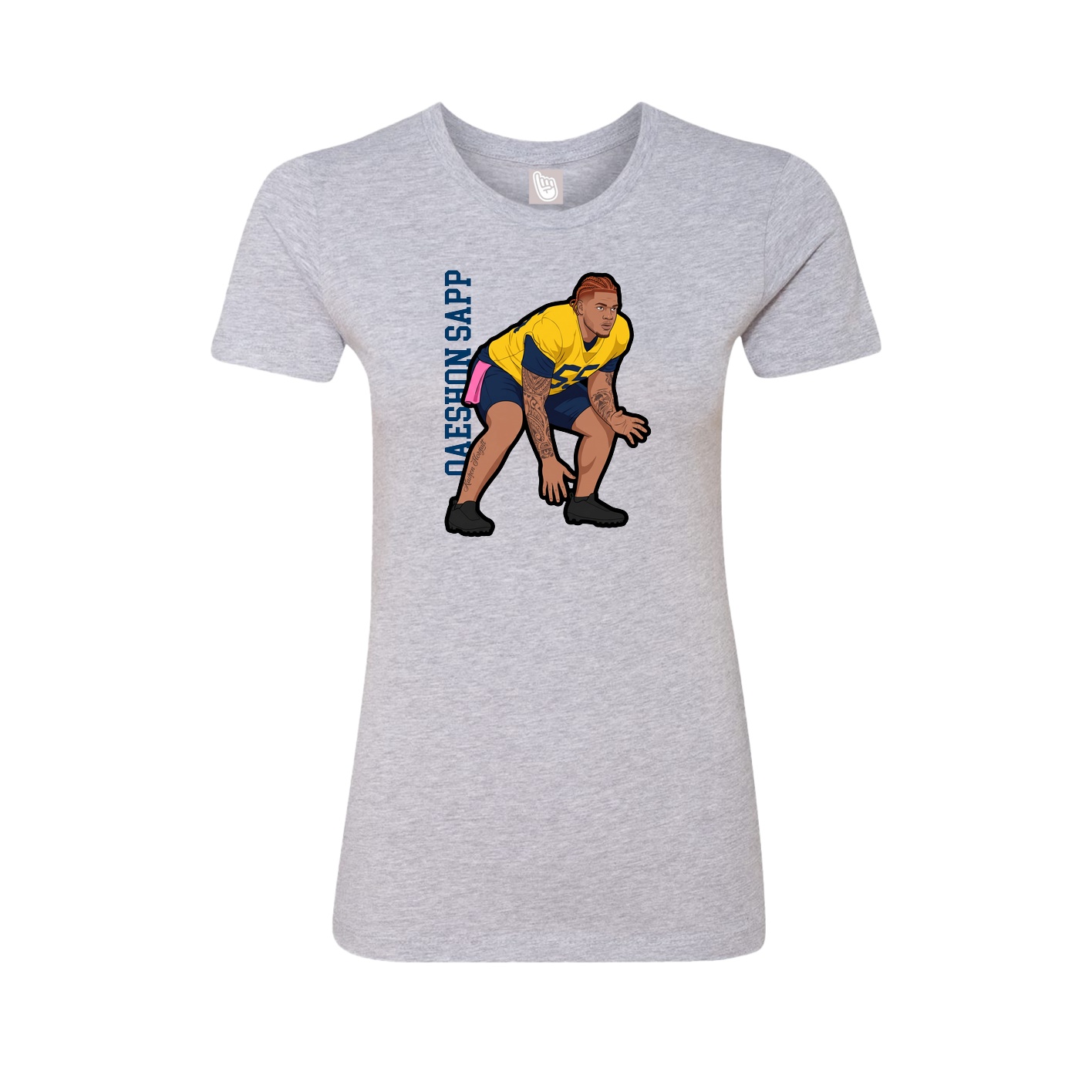 Womens Tee — Name Vertical in Grey