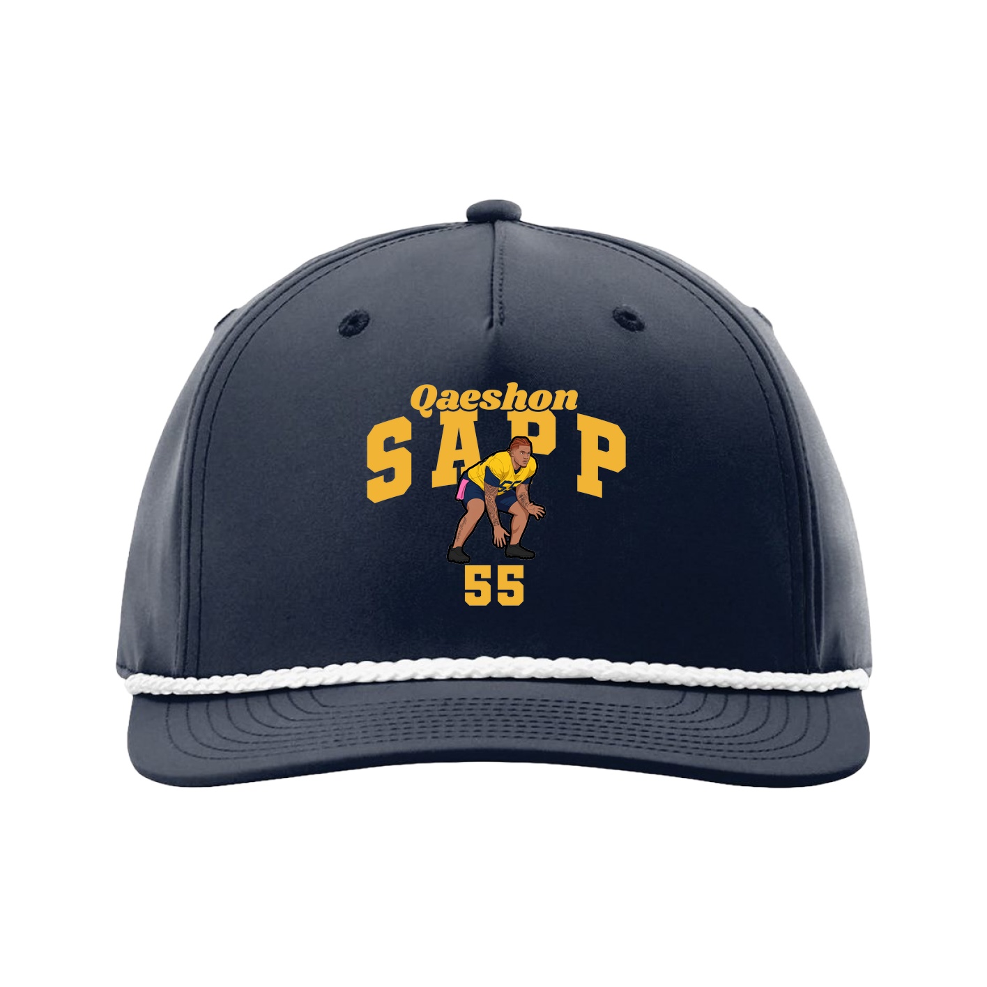 Five-Panel Classic Rope Cap — Signature Arch in Navy