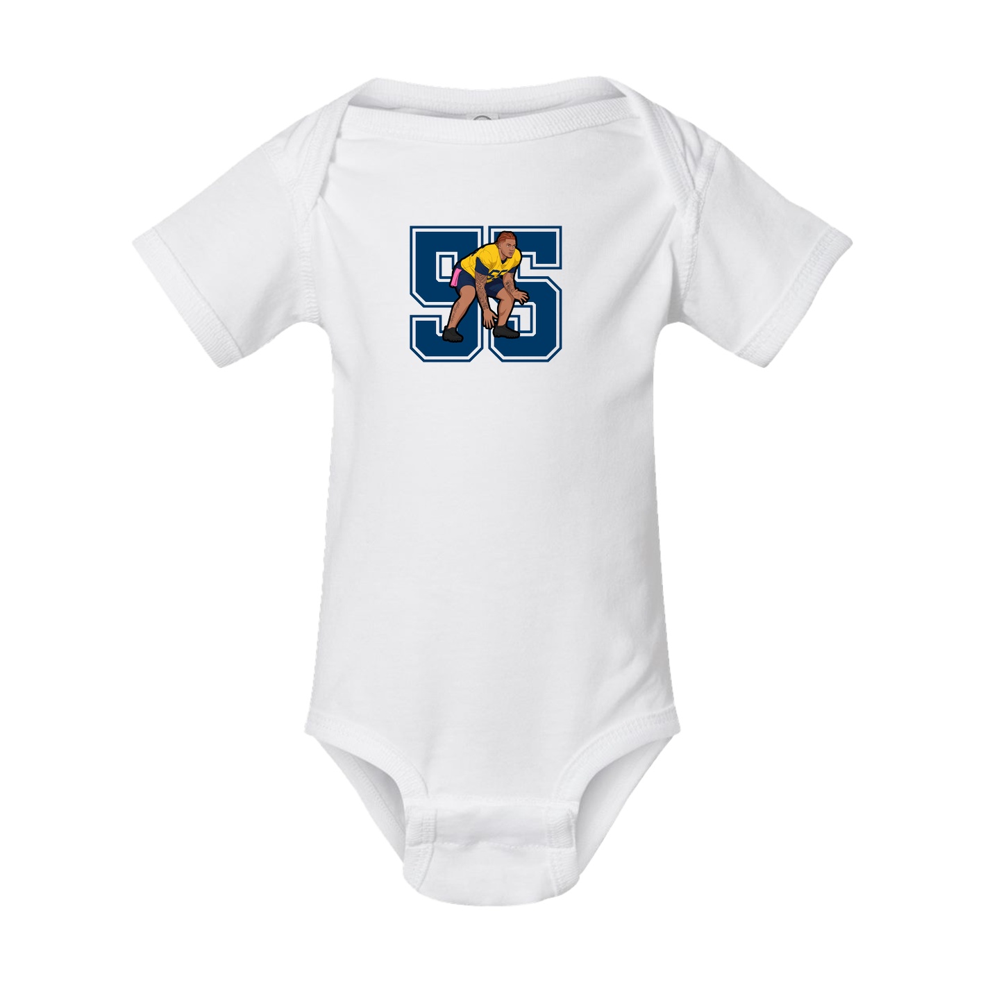 Baby Onesie — Number in White