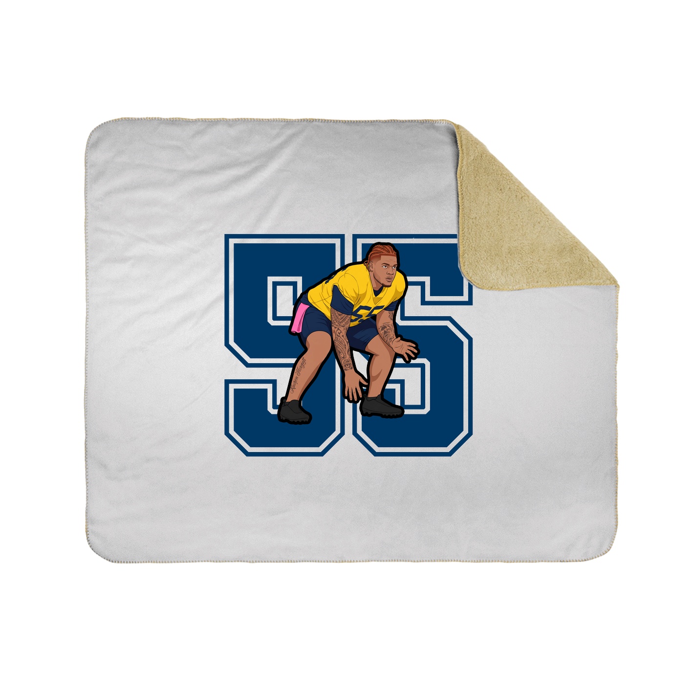 Throw Blanket — Number in White