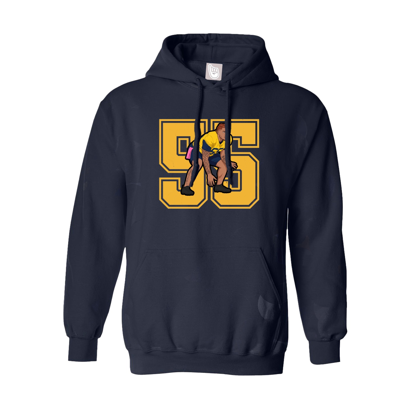 Youth Hoodie — Number in Navy