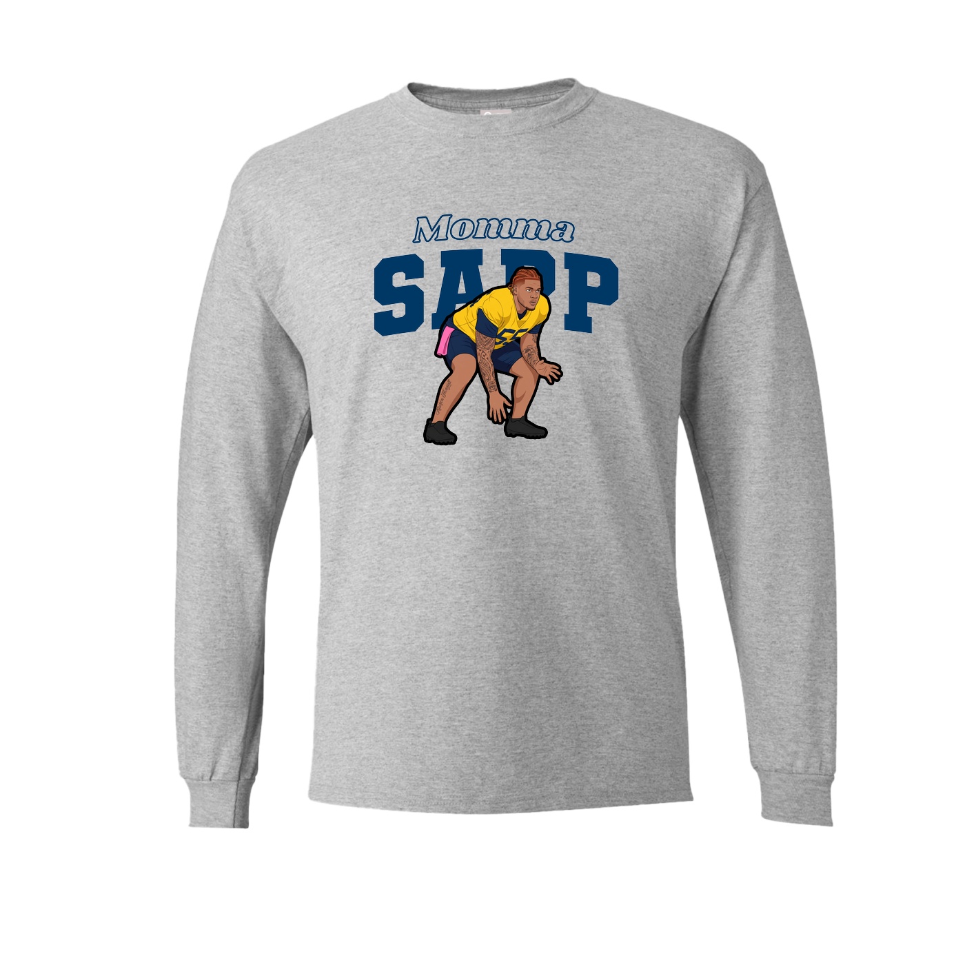 Long Sleeve Tee — Mothers Day Block in Grey