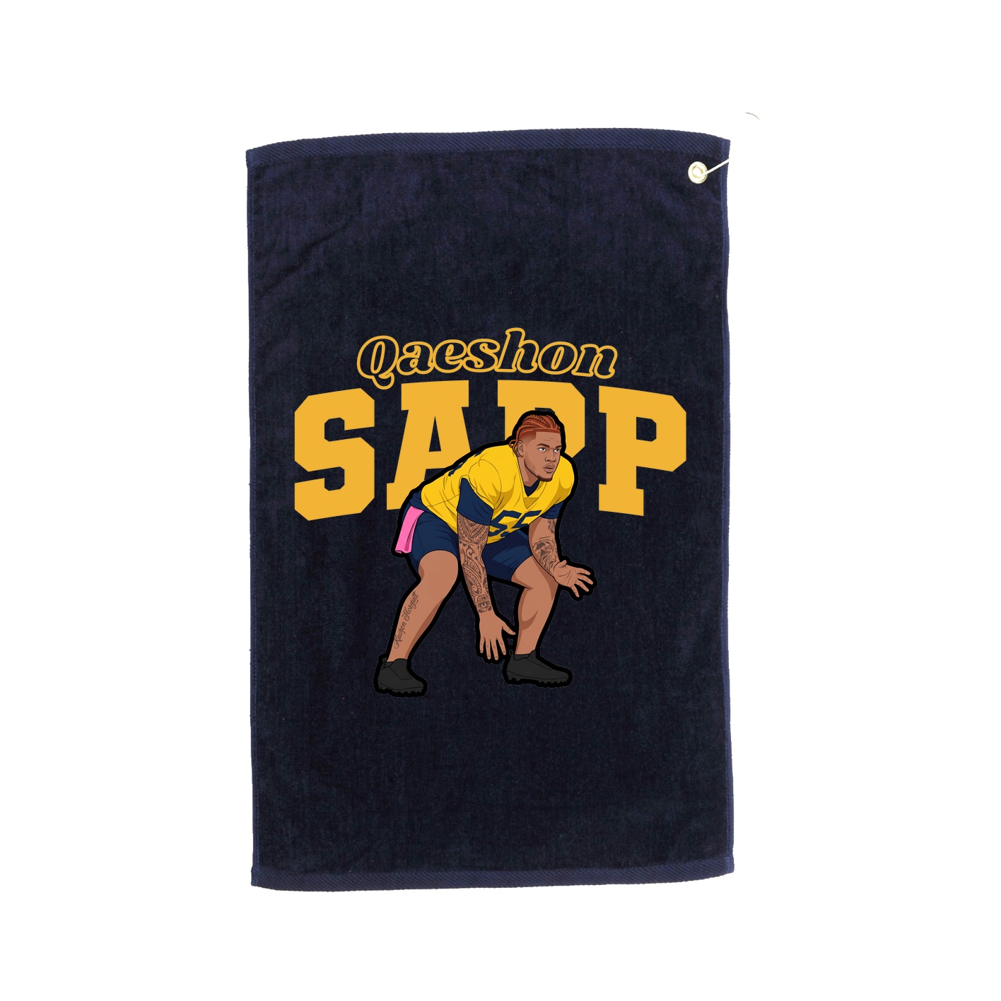Golf Towel — Name Arch in Navy