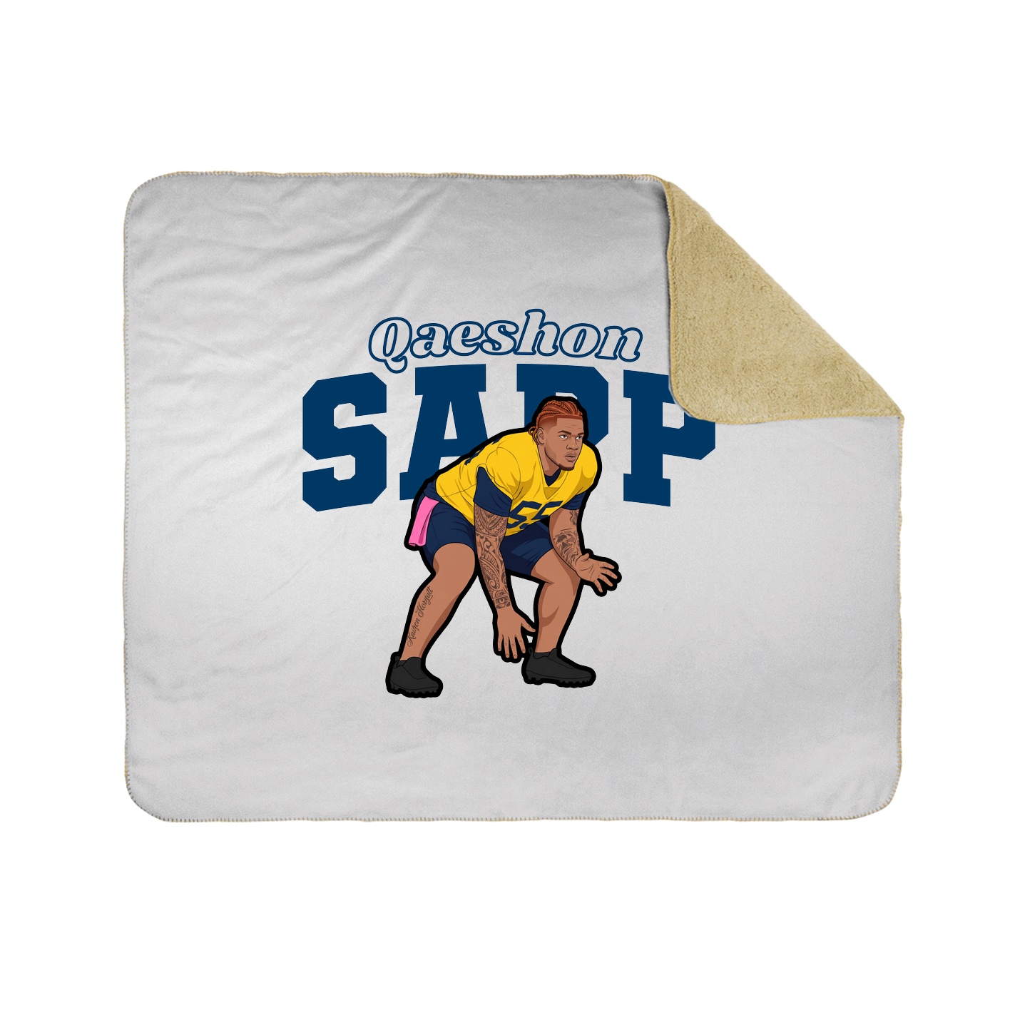 Throw Blanket — Name Arch in White