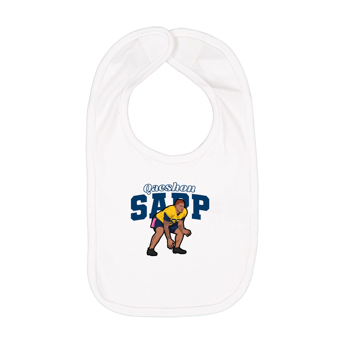 Infant Bib — Name Arch in White