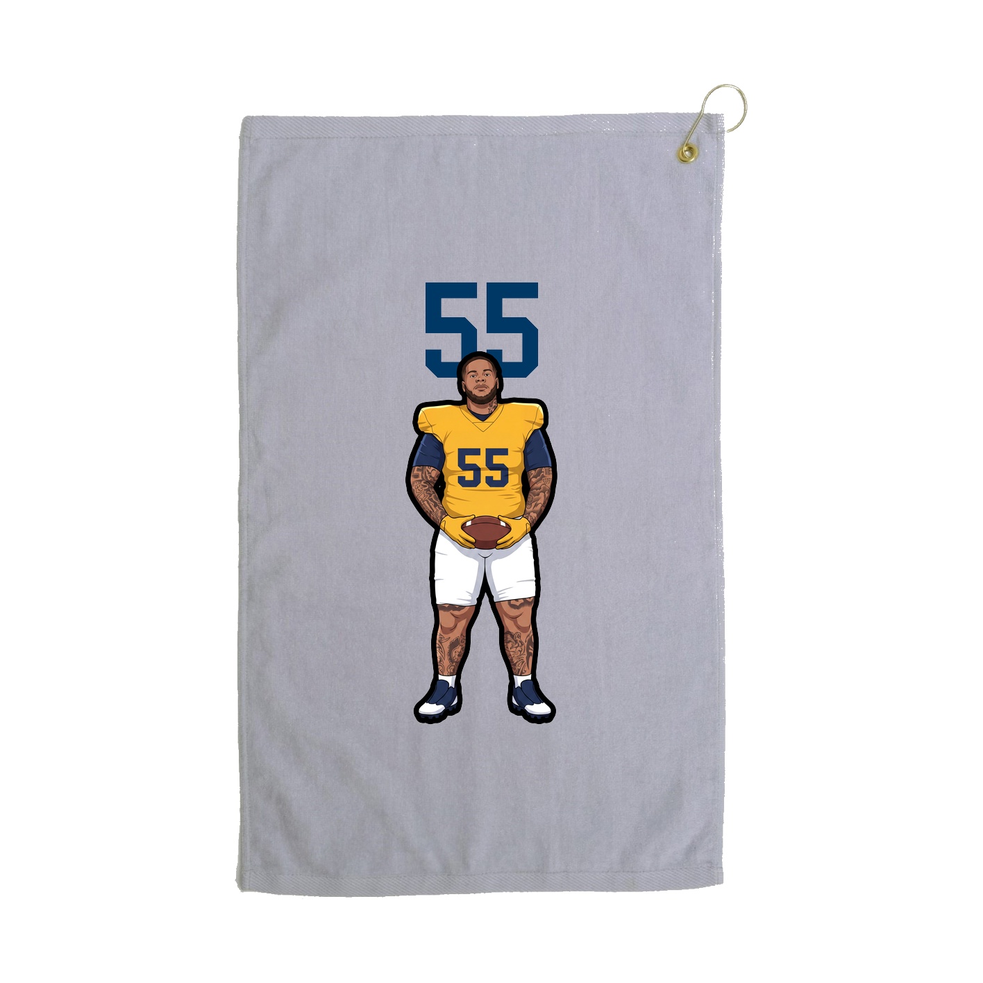 Golf Towel — Number Top in Grey