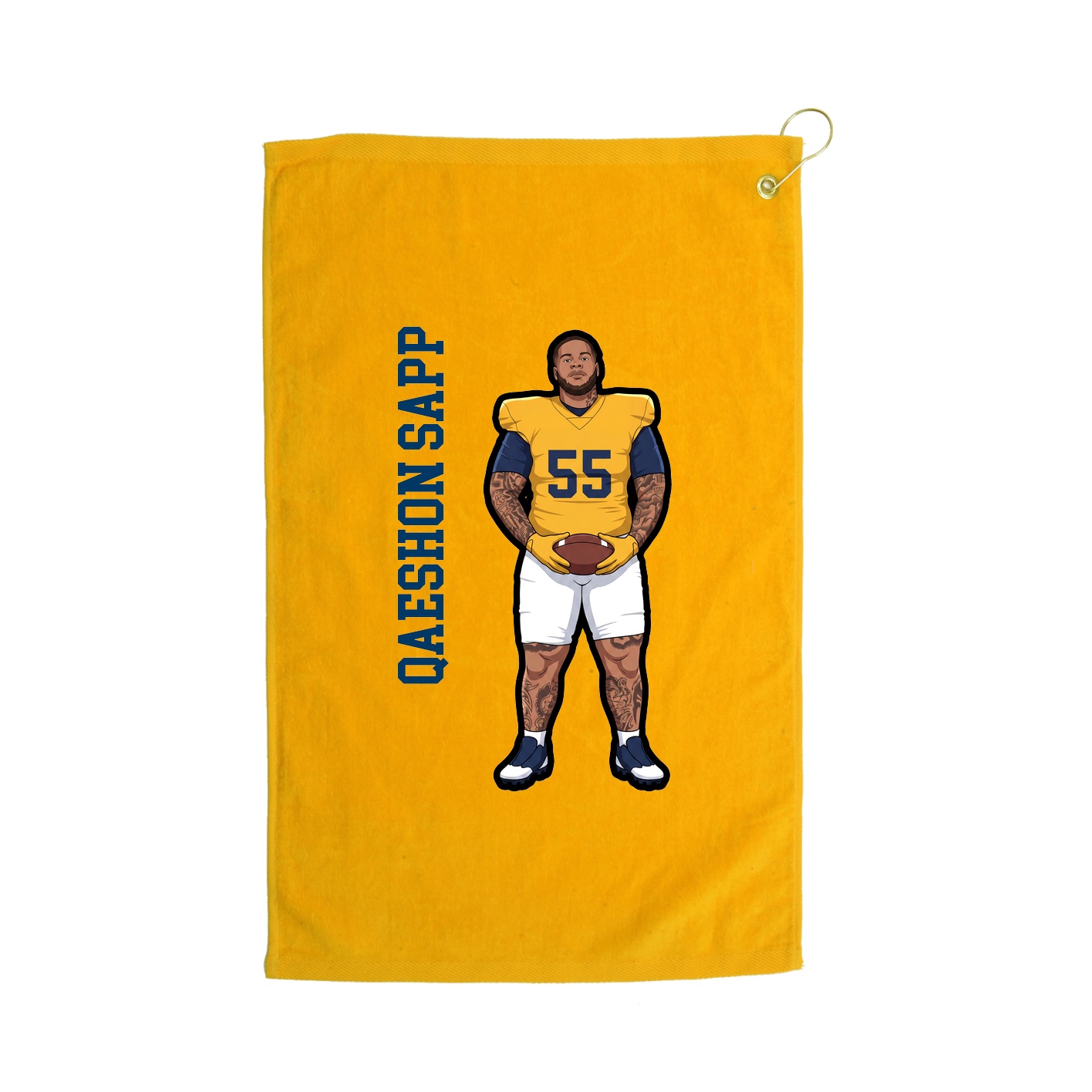 Golf Towel — Name Vertical in Gold