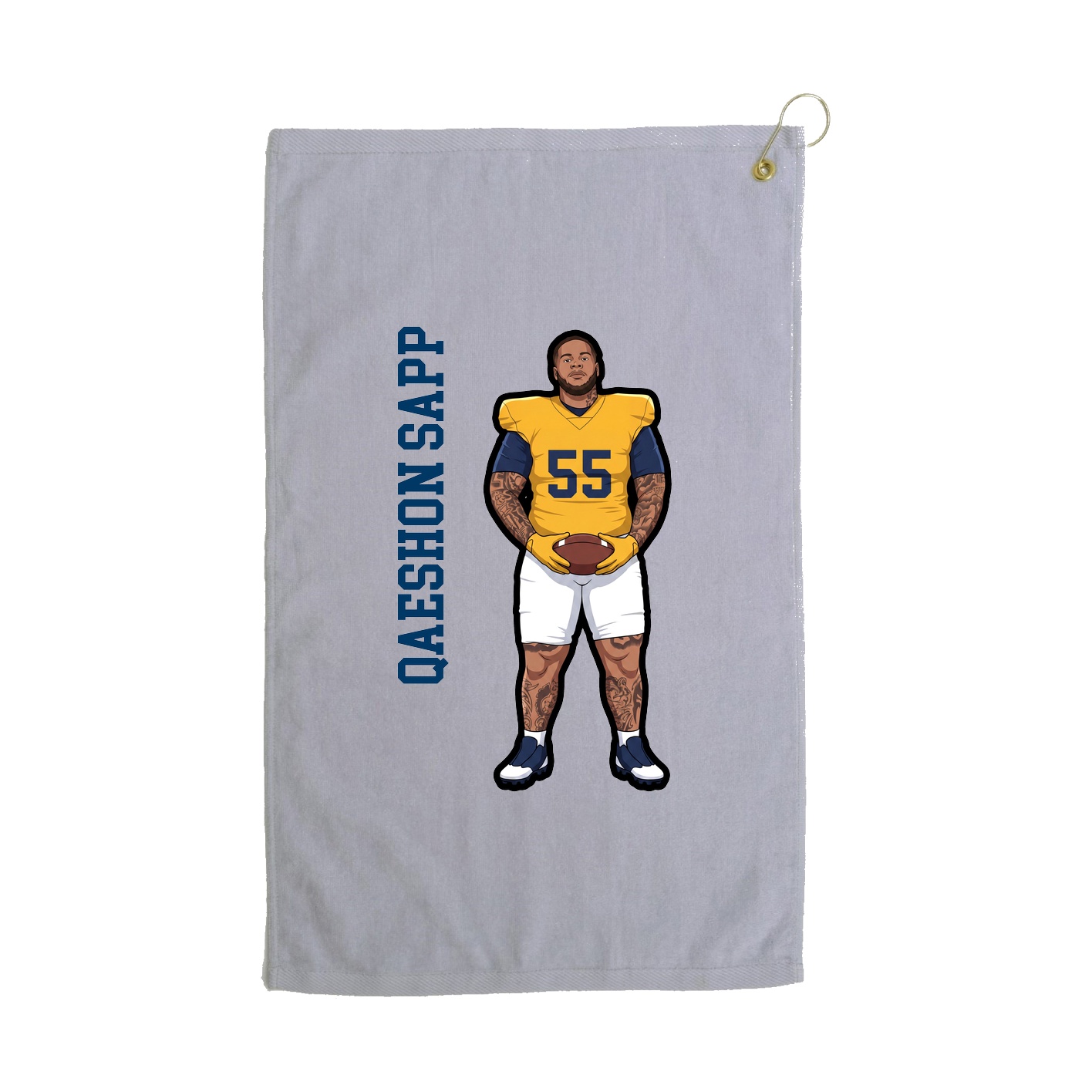 Golf Towel — Name Vertical in Grey