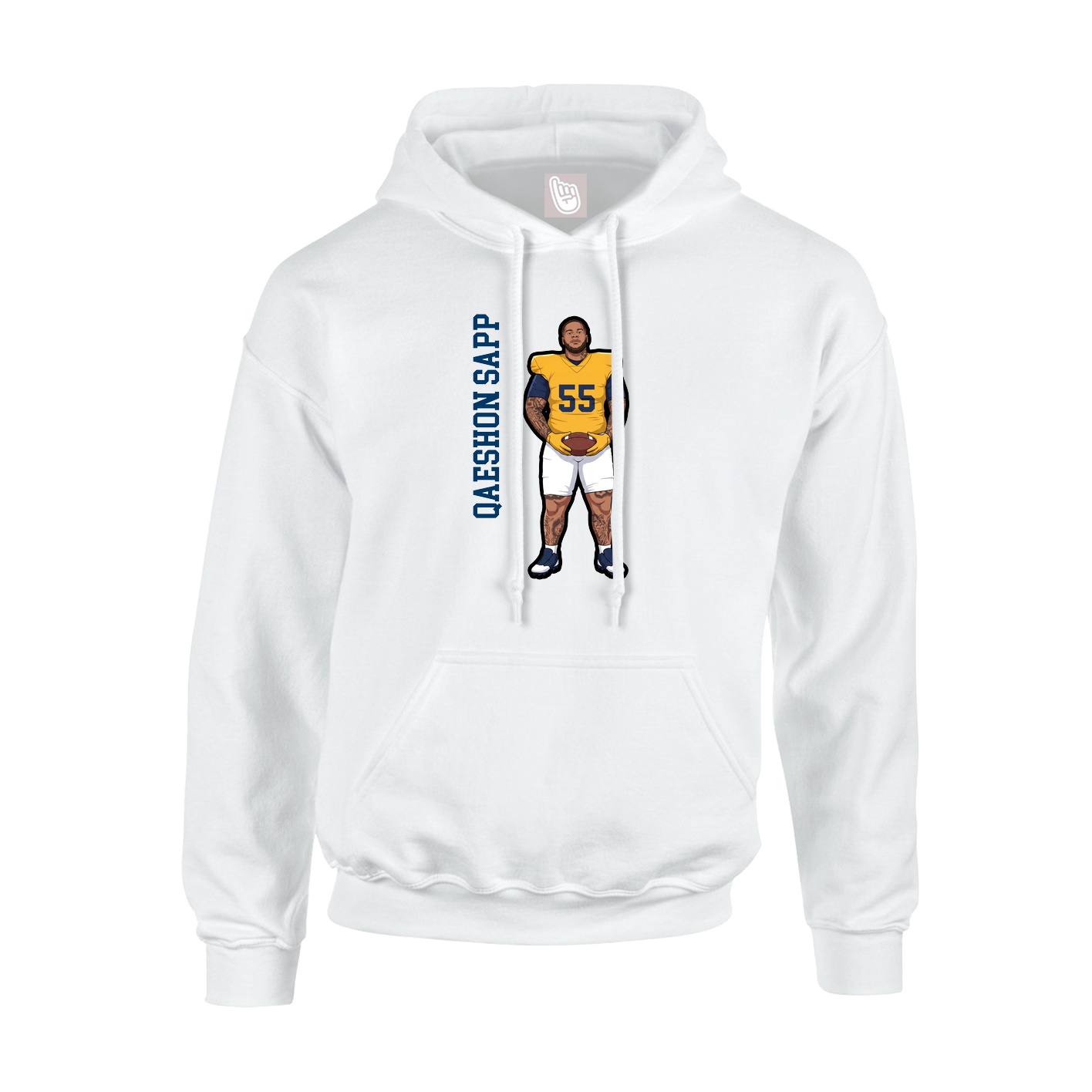 Youth Hoodie — Name Vertical in White