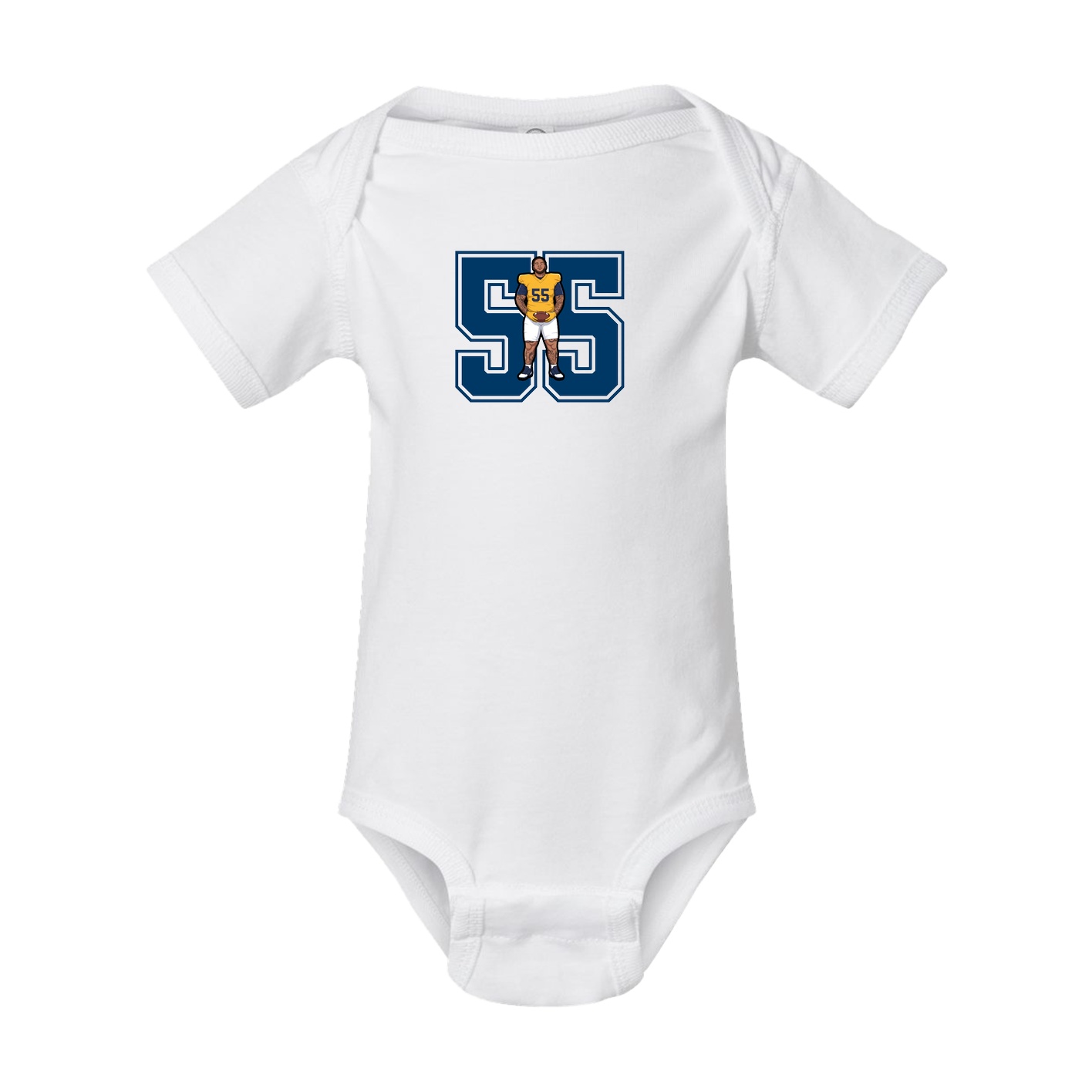 Baby Onesie — Number in White