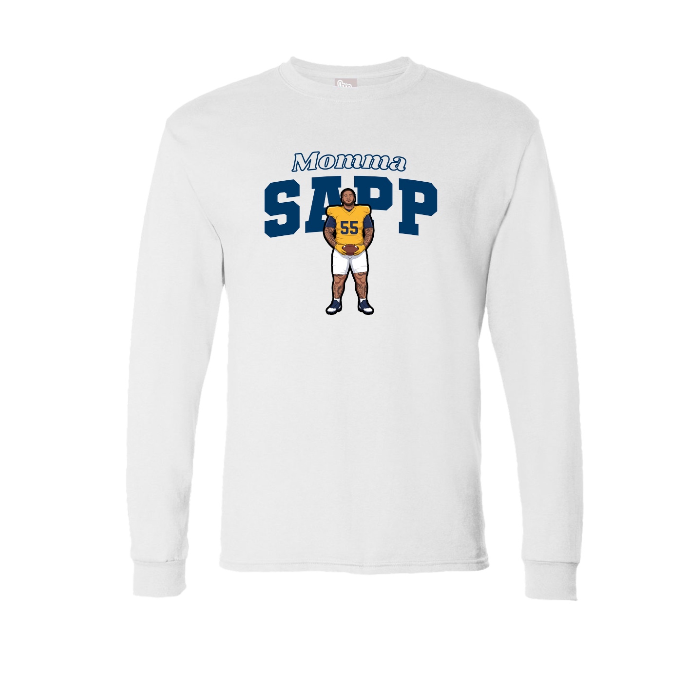 Long Sleeve Tee — Mothers Day Block in White