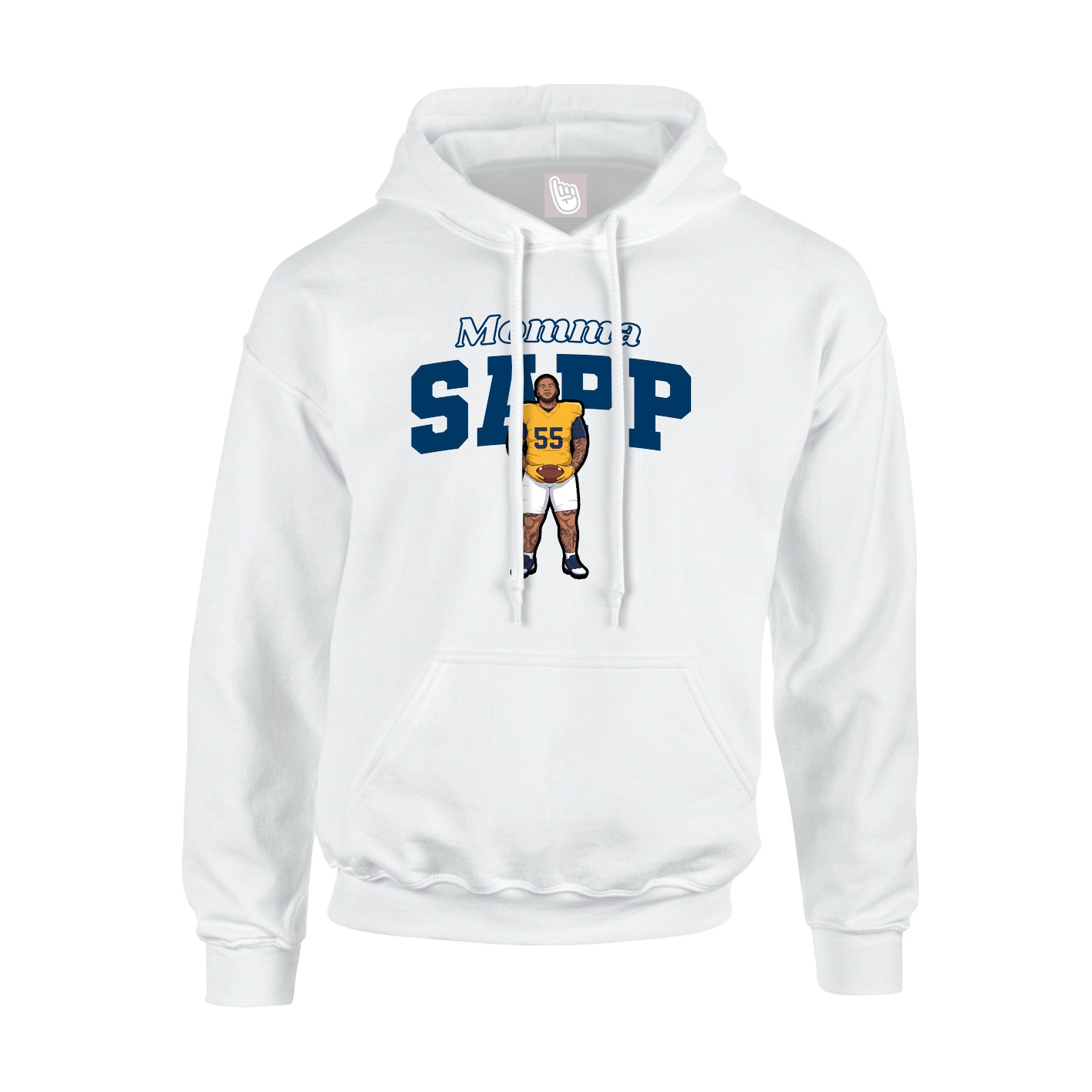 Youth Hoodie — Mothers Day Block in White