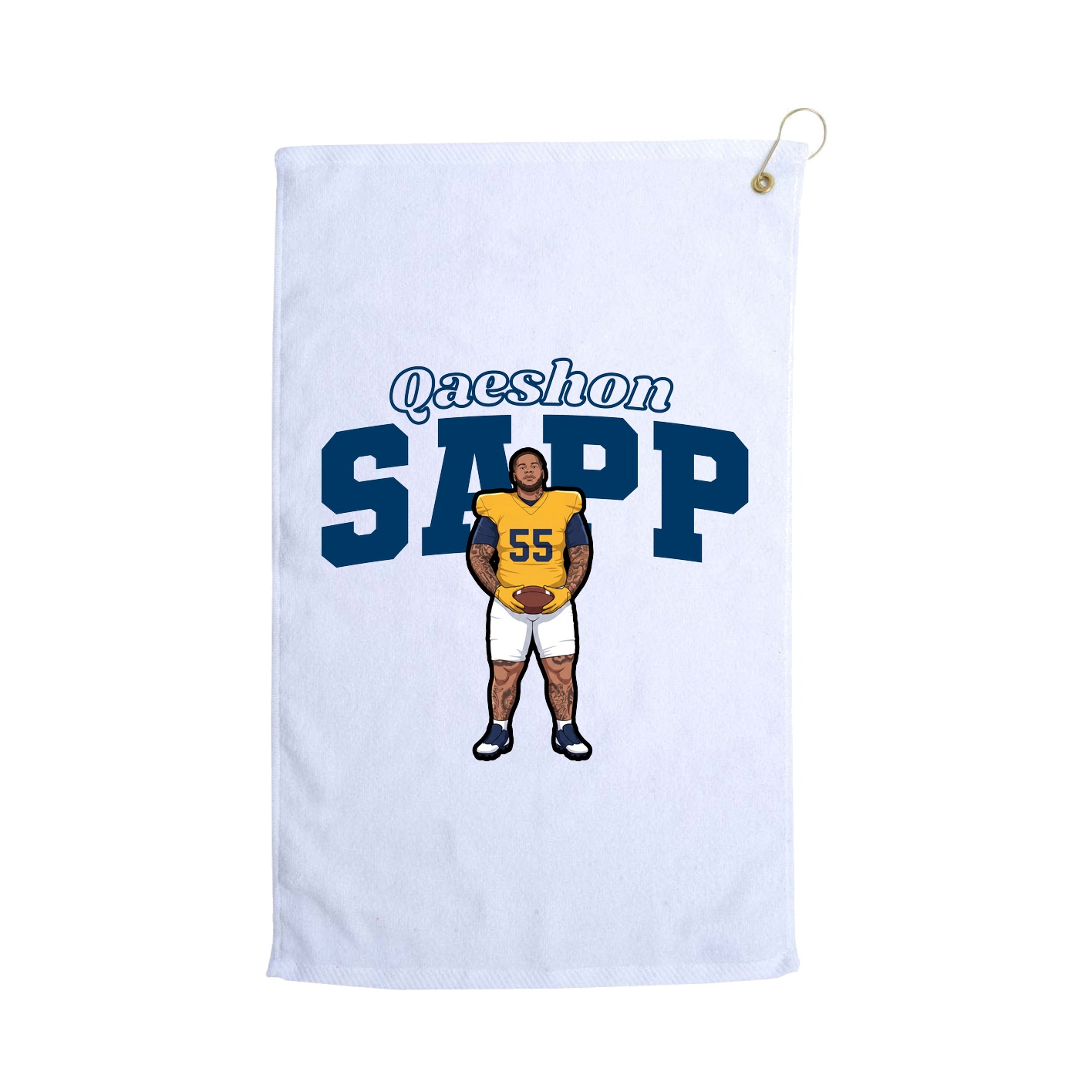 Golf Towel — Name Arch in White