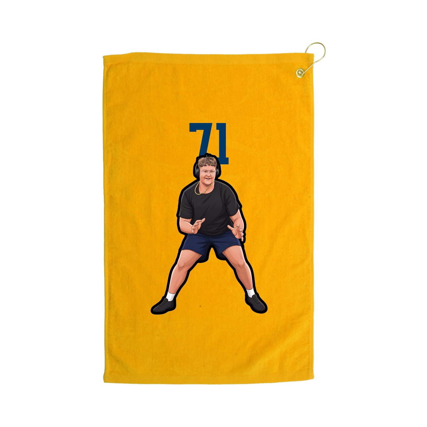 Golf Towel — Number Top in Gold