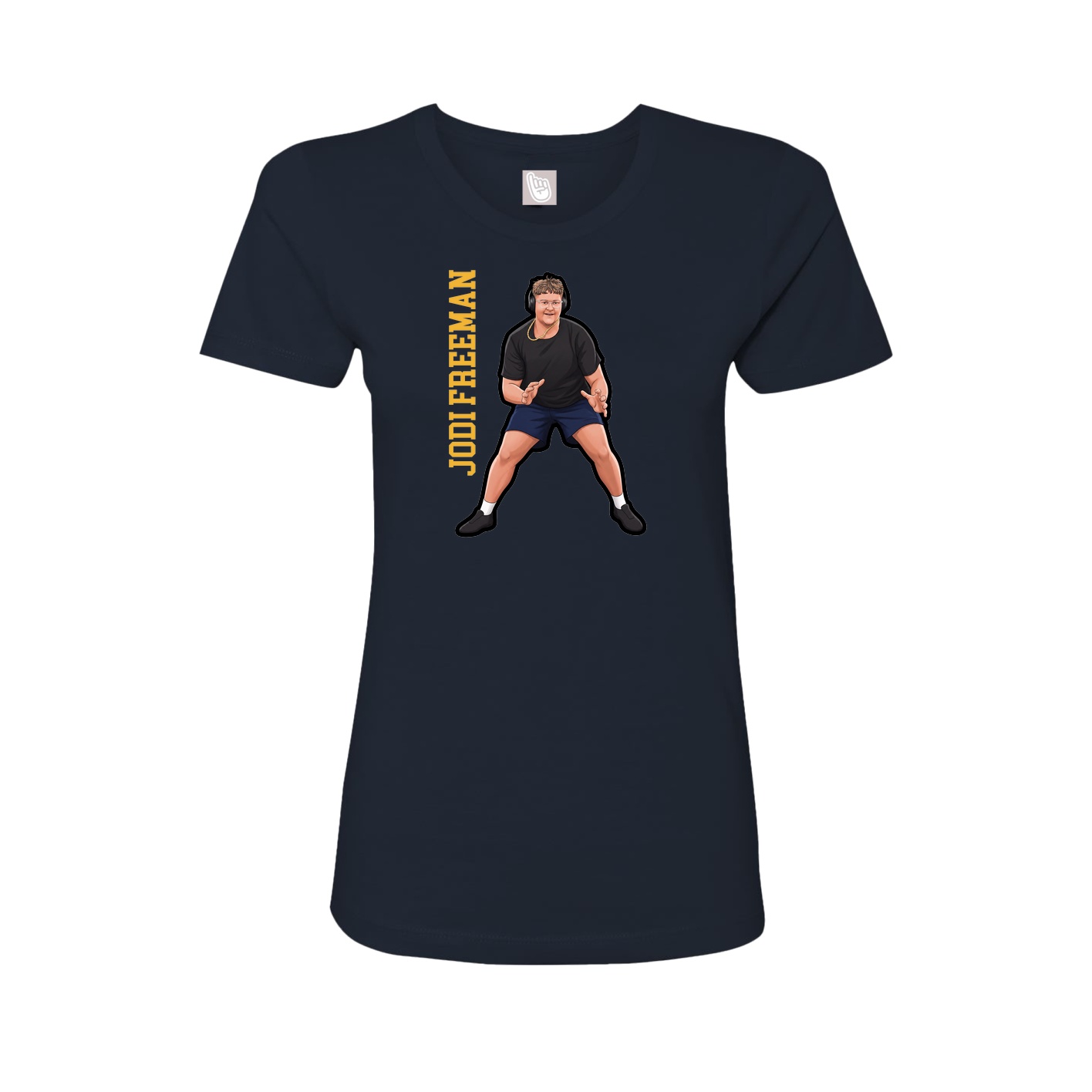 Fitted Women's Tee — Name Vertical in Navy