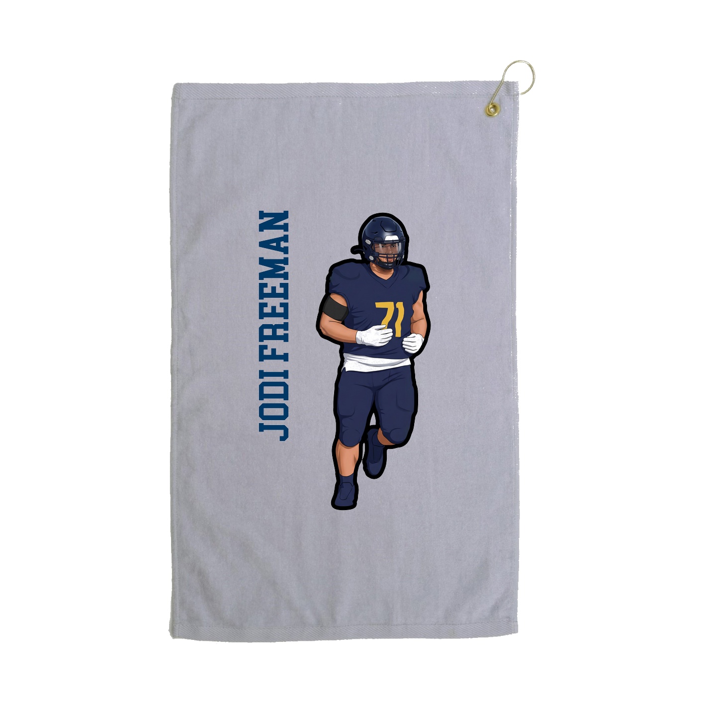 Golf Towel — Name Vertical in Grey