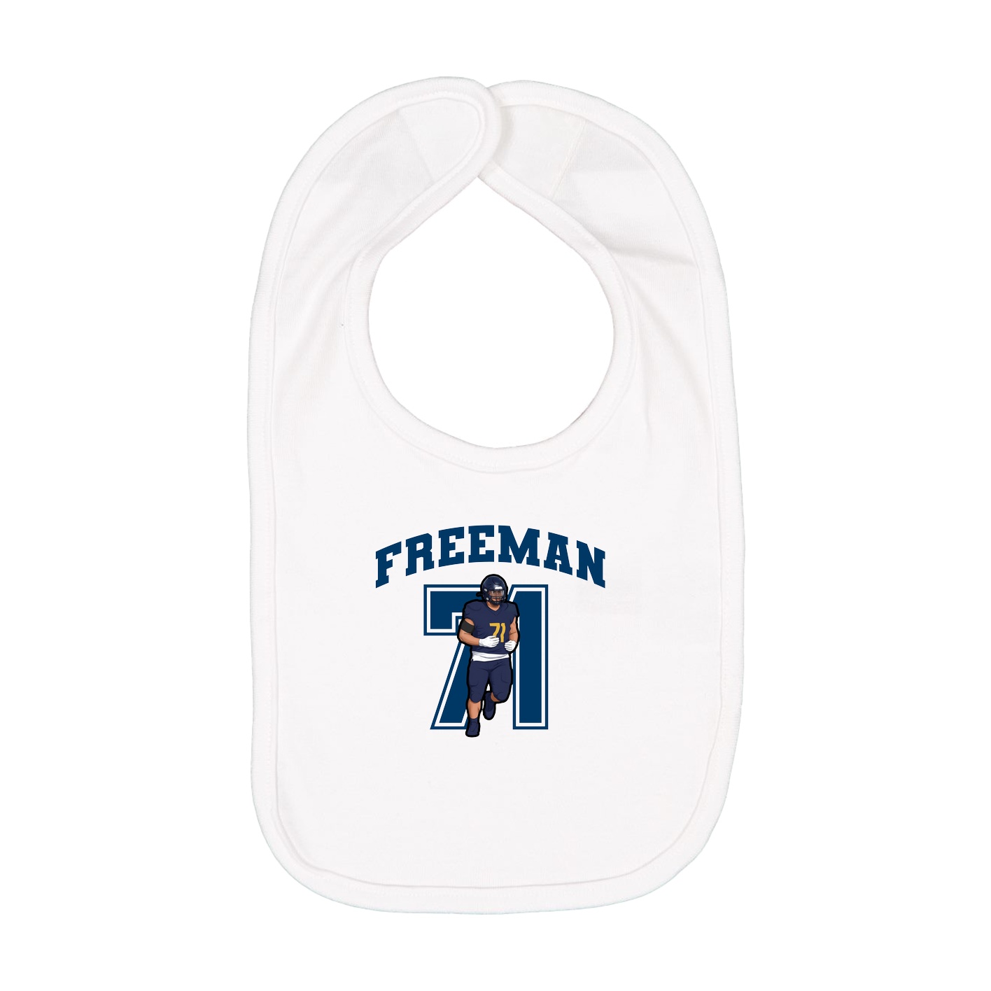 Infant Bib — Number in White