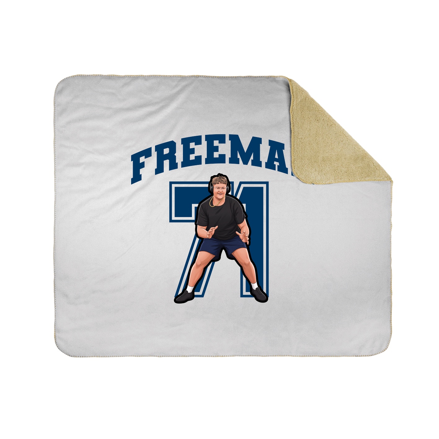 Throw Blanket — Number in White
