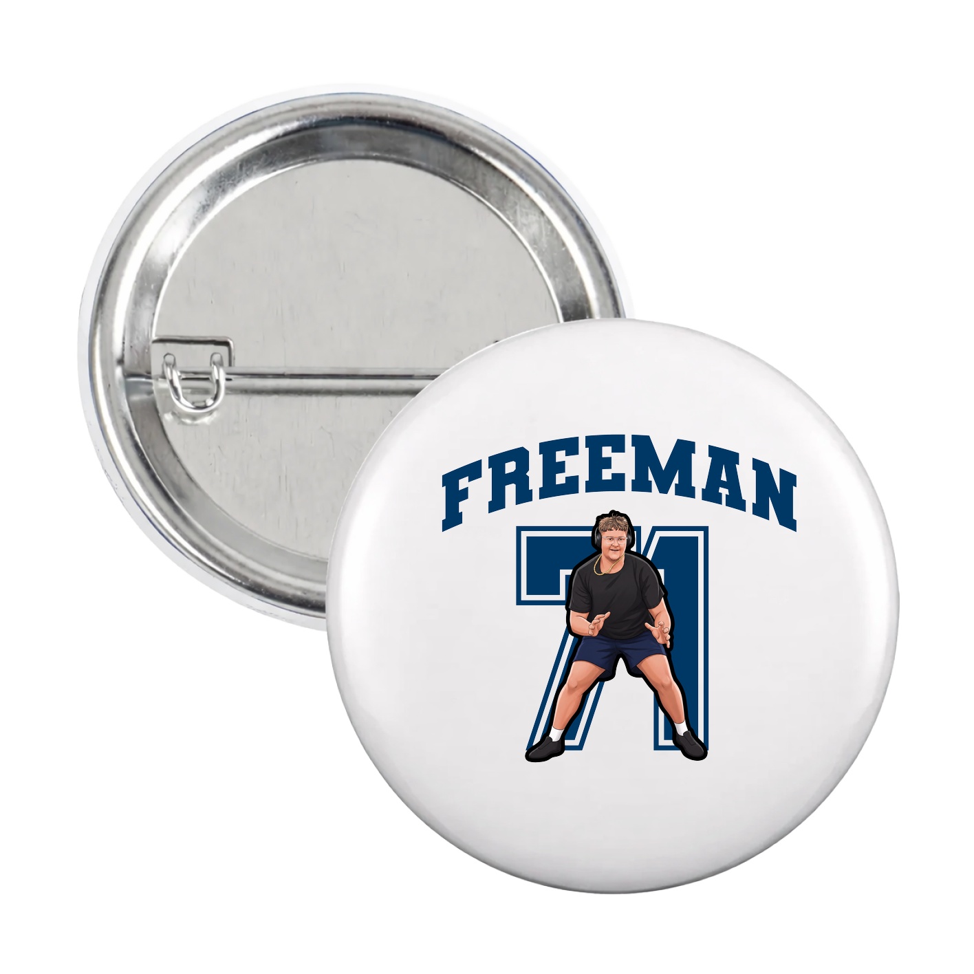 Game Day Button — Number in White