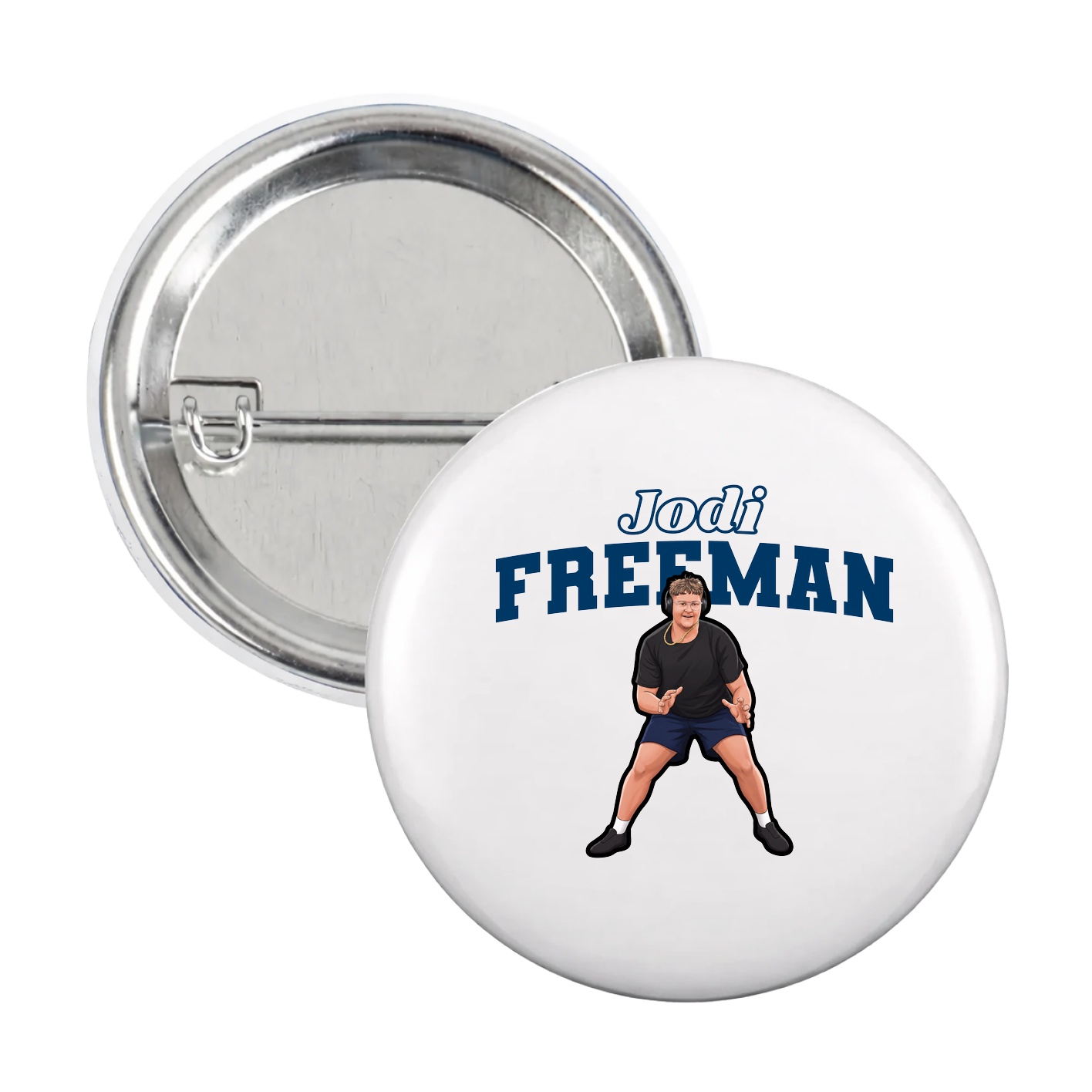 Game Day Button — Name Arch in White