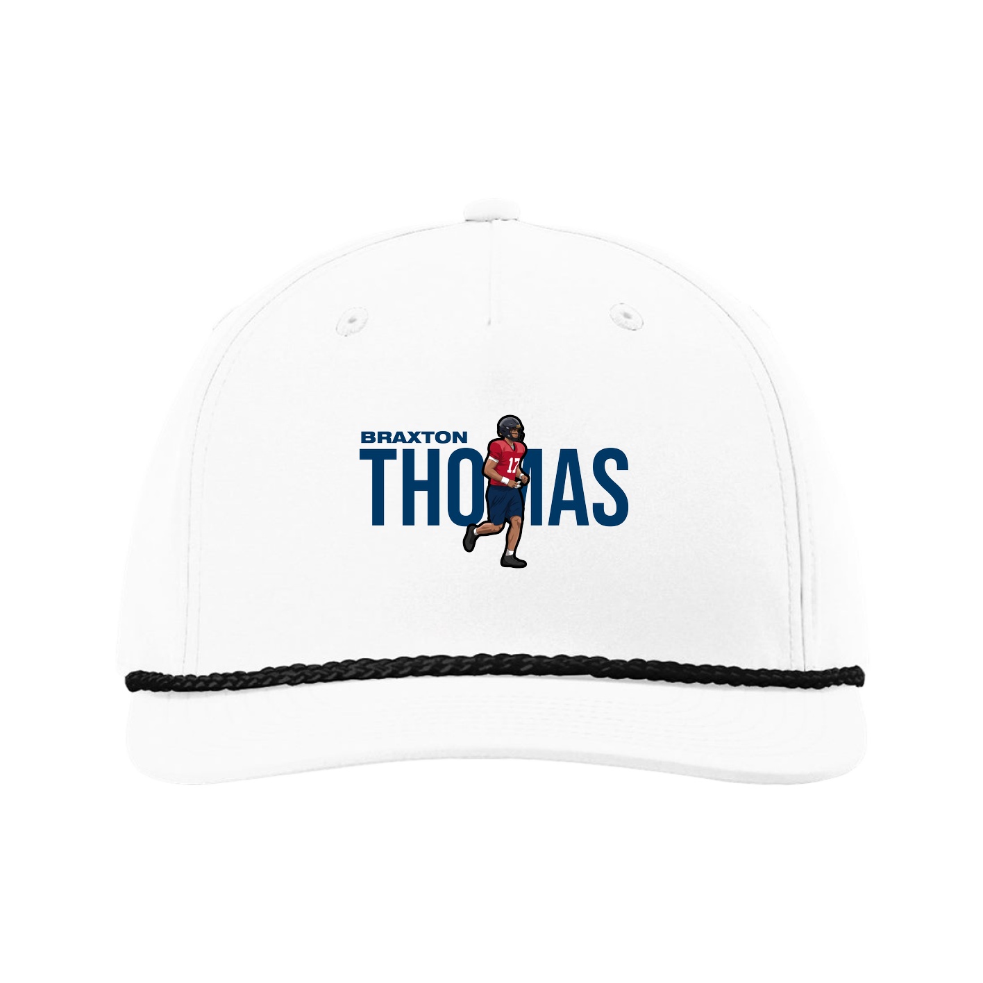 Five-Panel Classic Rope Cap — Player Name in White