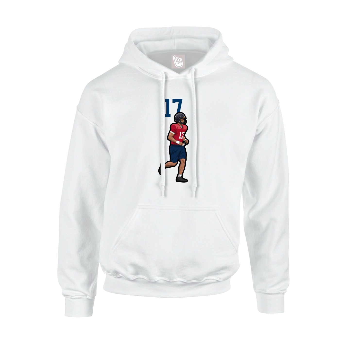 Youth Hoodie — Number Top in White