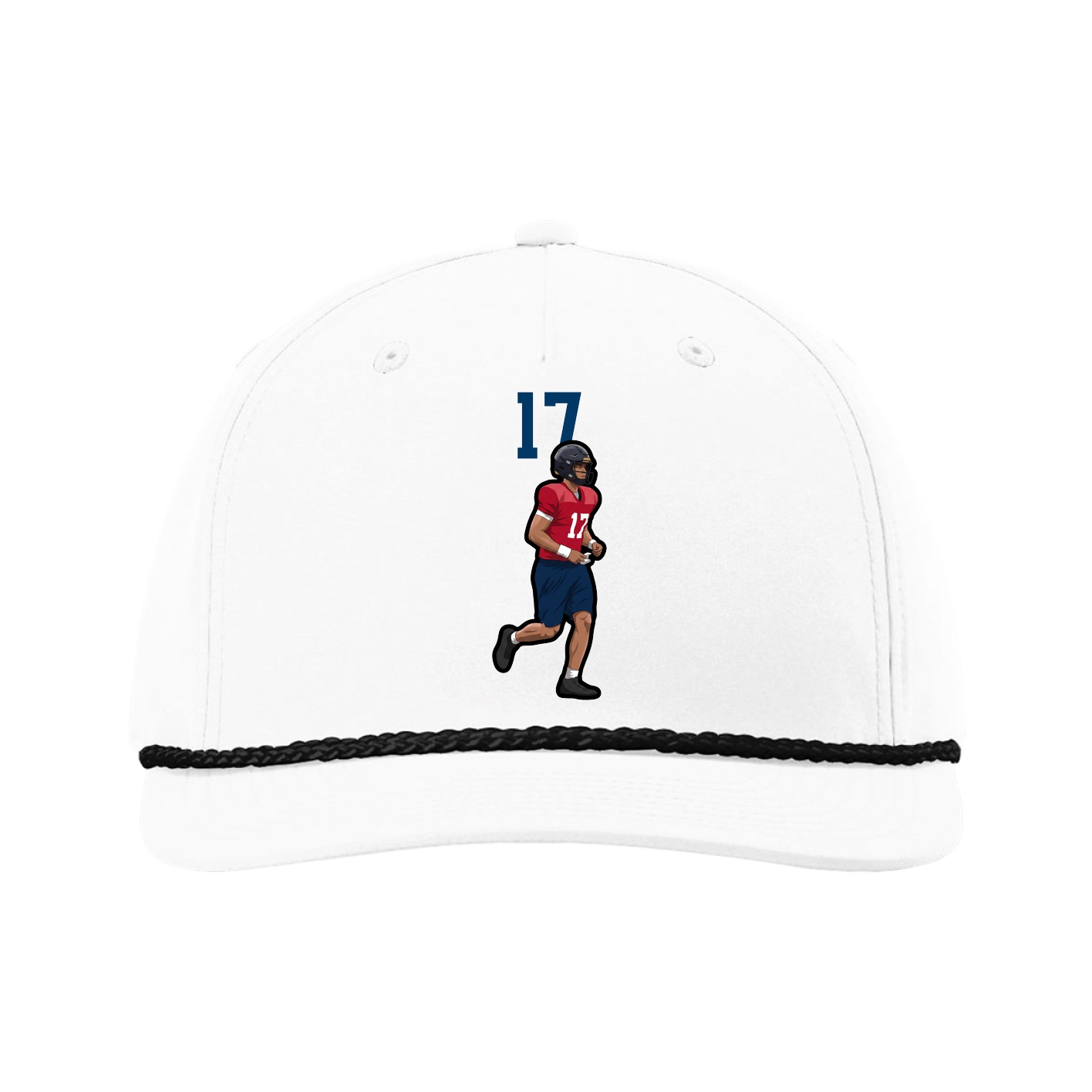 Five-Panel Classic Rope Cap — Number Top in White