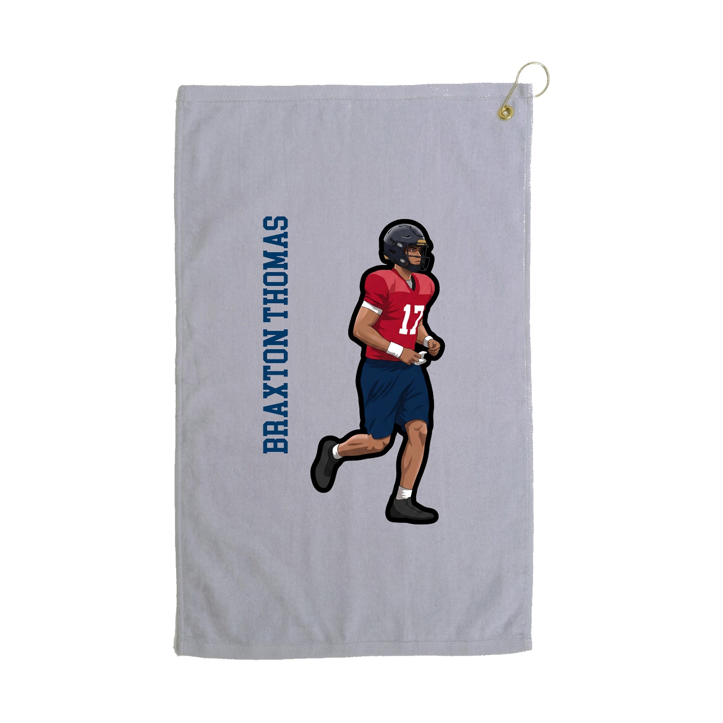 Golf Towel — Name Vertical in Grey