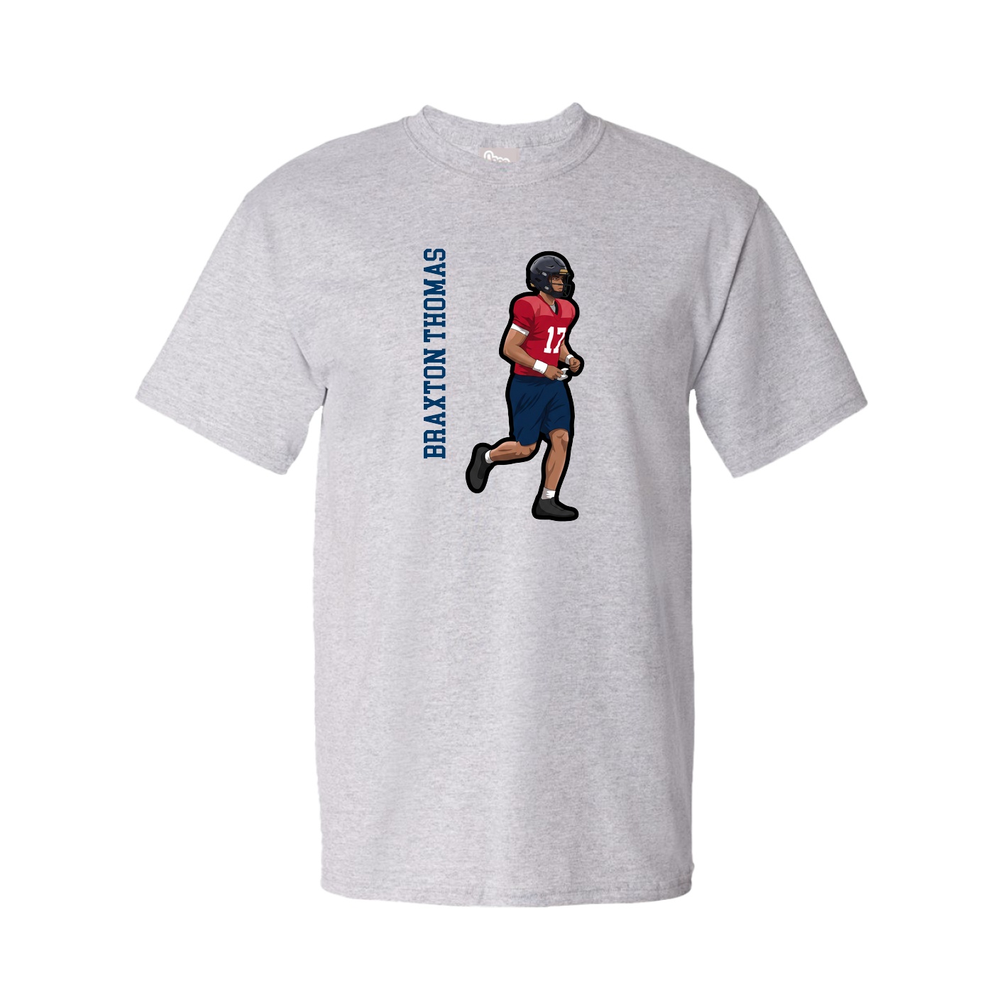 Tee — Name Vertical in Grey