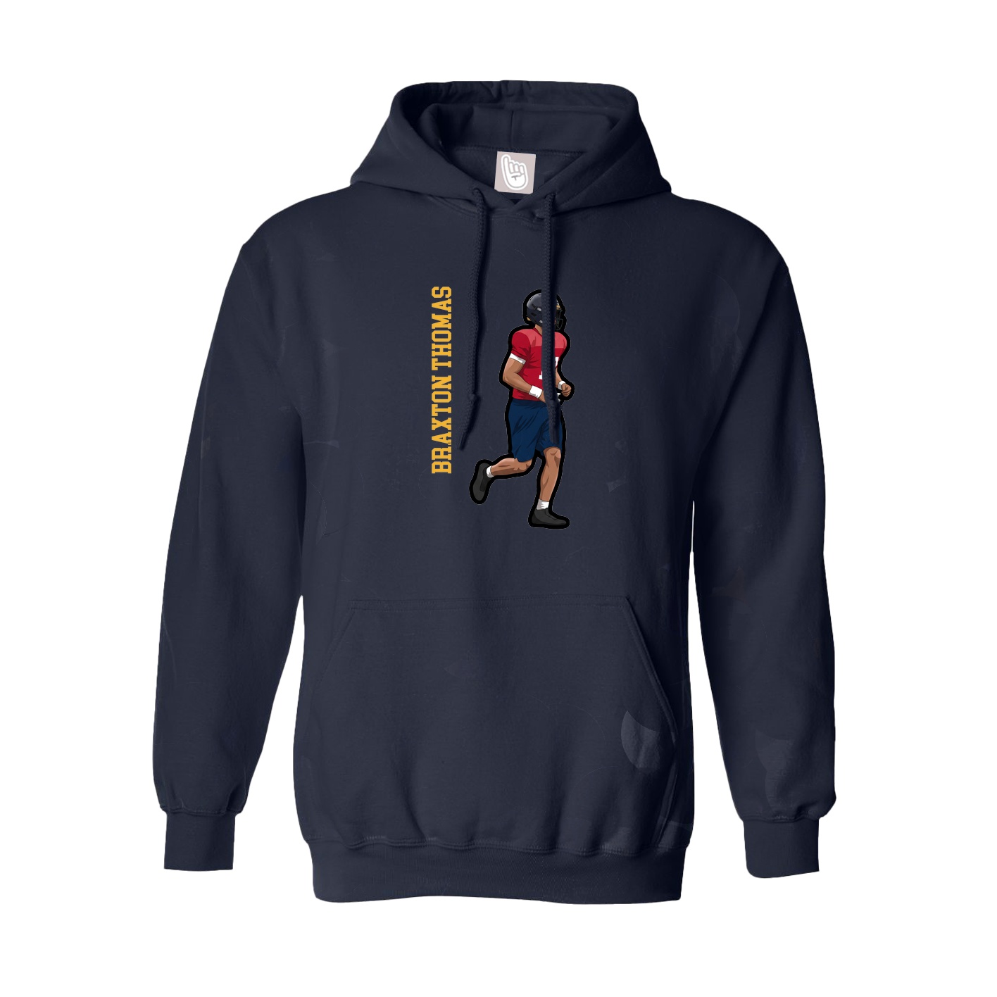 Youth Hoodie — Name Vertical in Navy