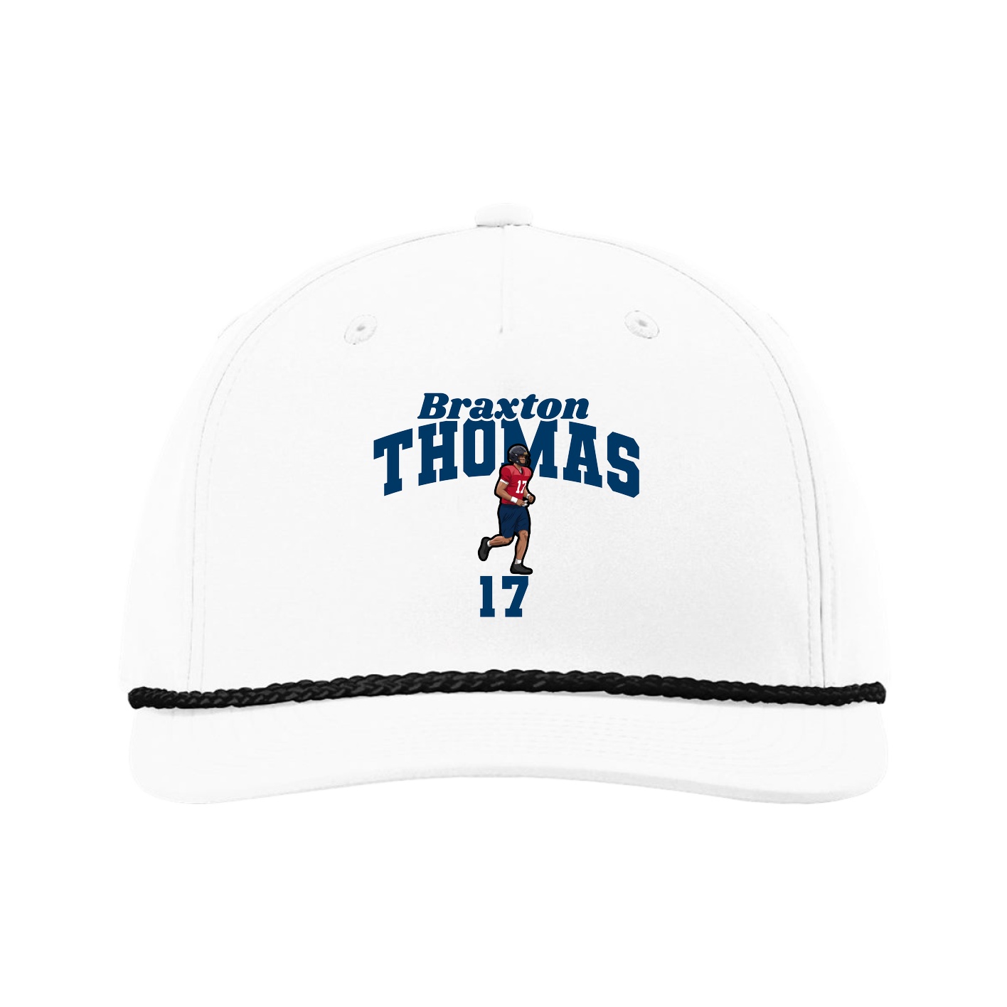 Five-Panel Classic Rope Cap — Signature Arch in White