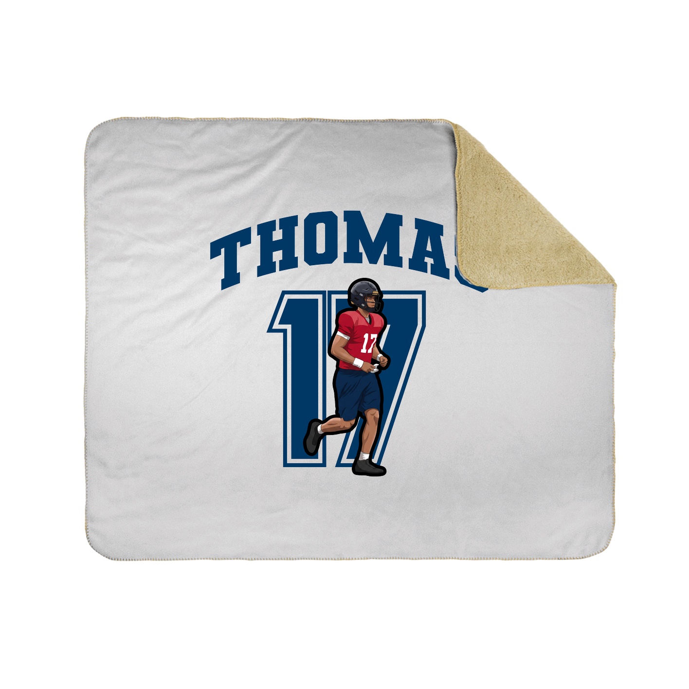 Throw Blanket — Number in White