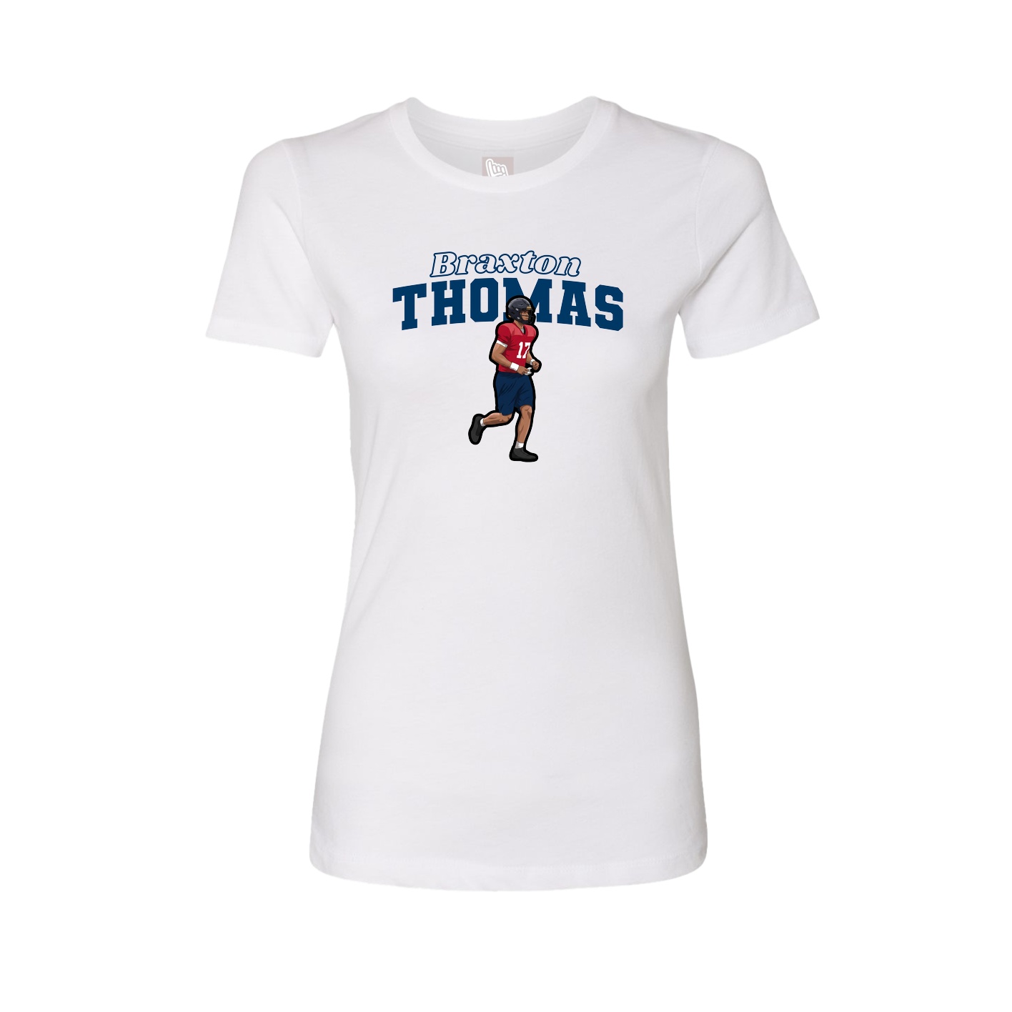 Fitted Women's Tee — Name Arch in White