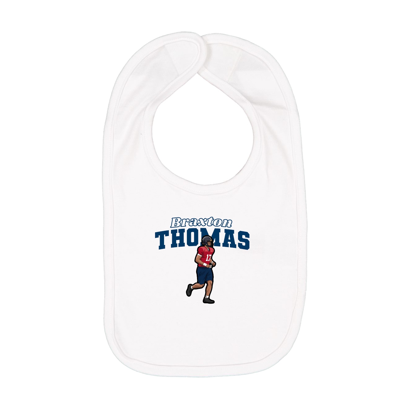 Infant Bib — Name Arch in White