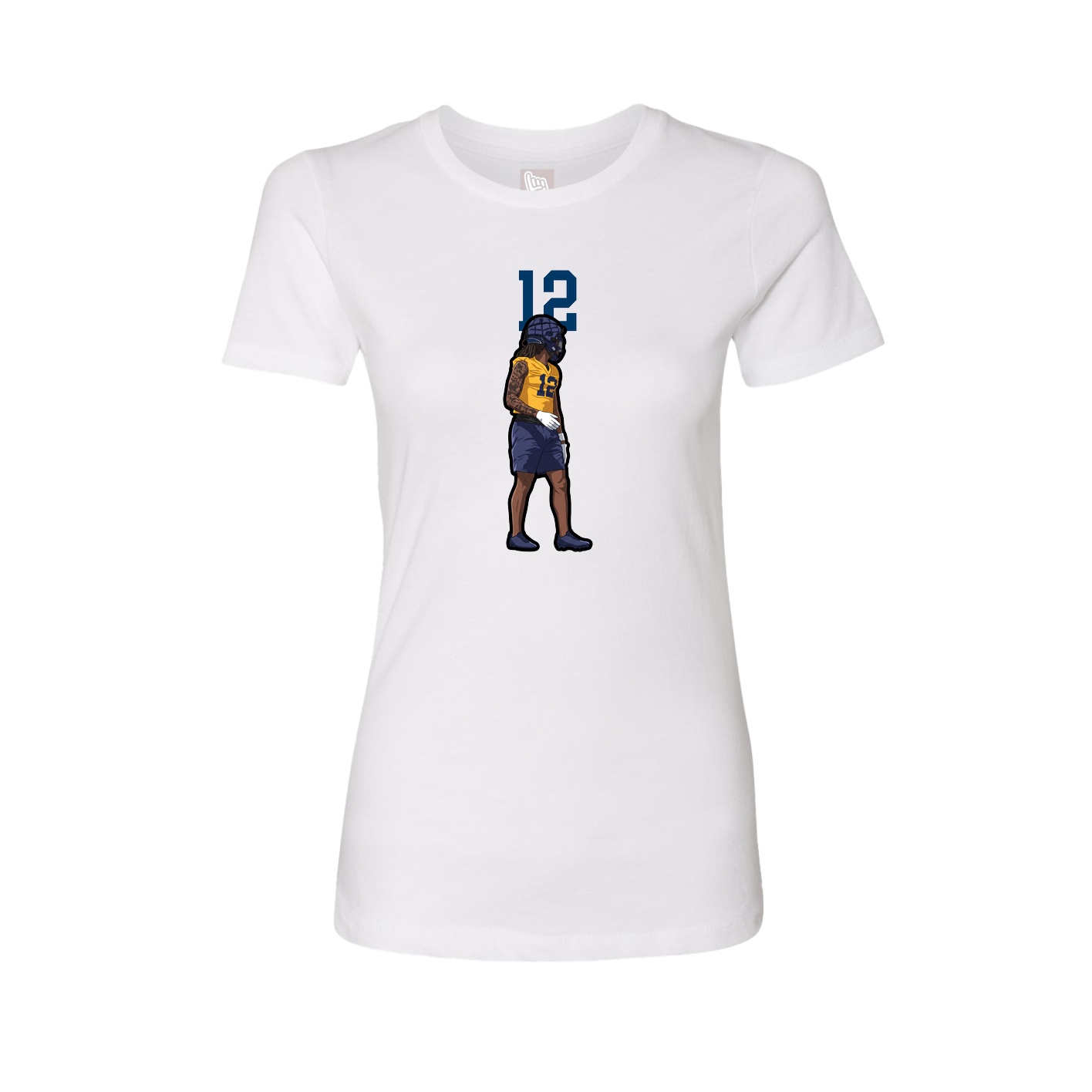 Fitted Women's Tee — Number Top in White