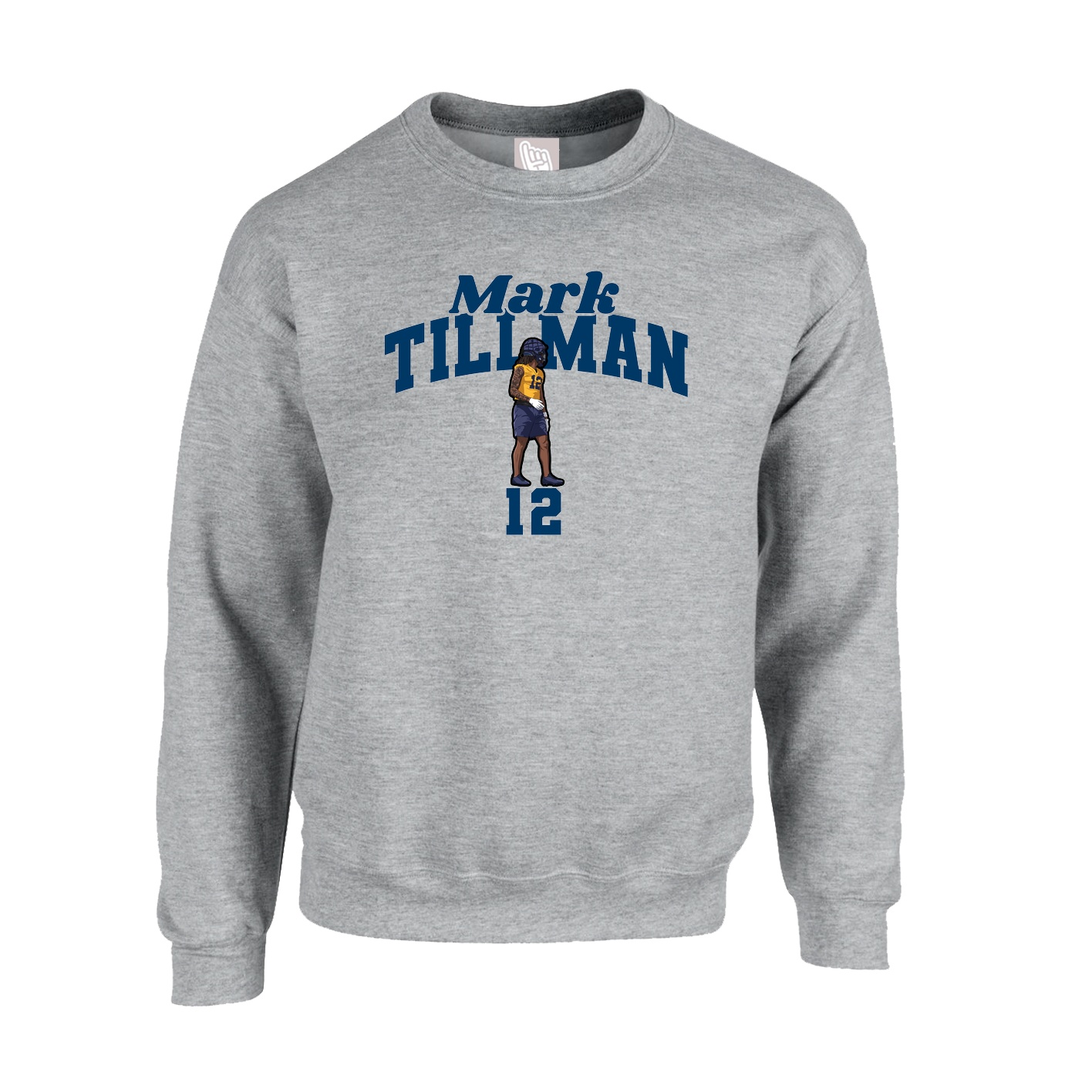 Fleece Crew — Signature Arch in Grey