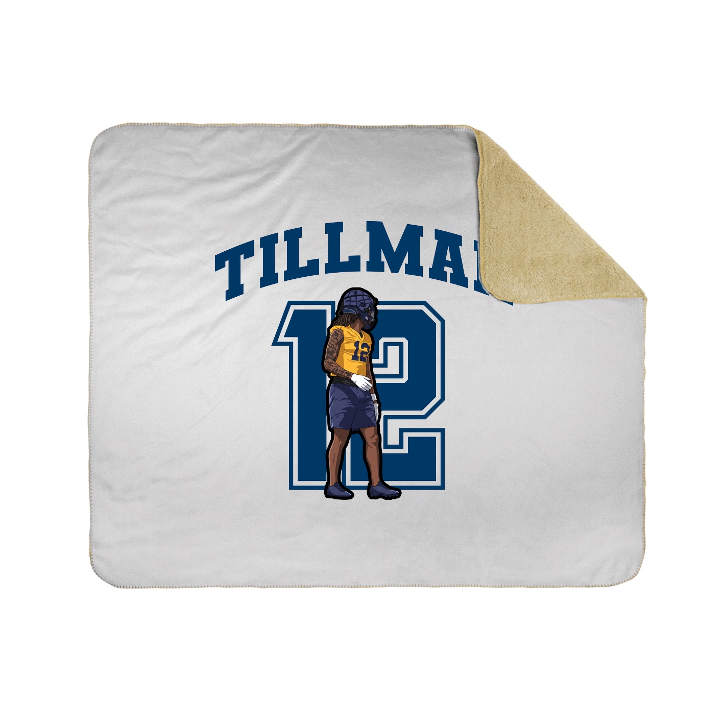 Throw Blanket — Number in White