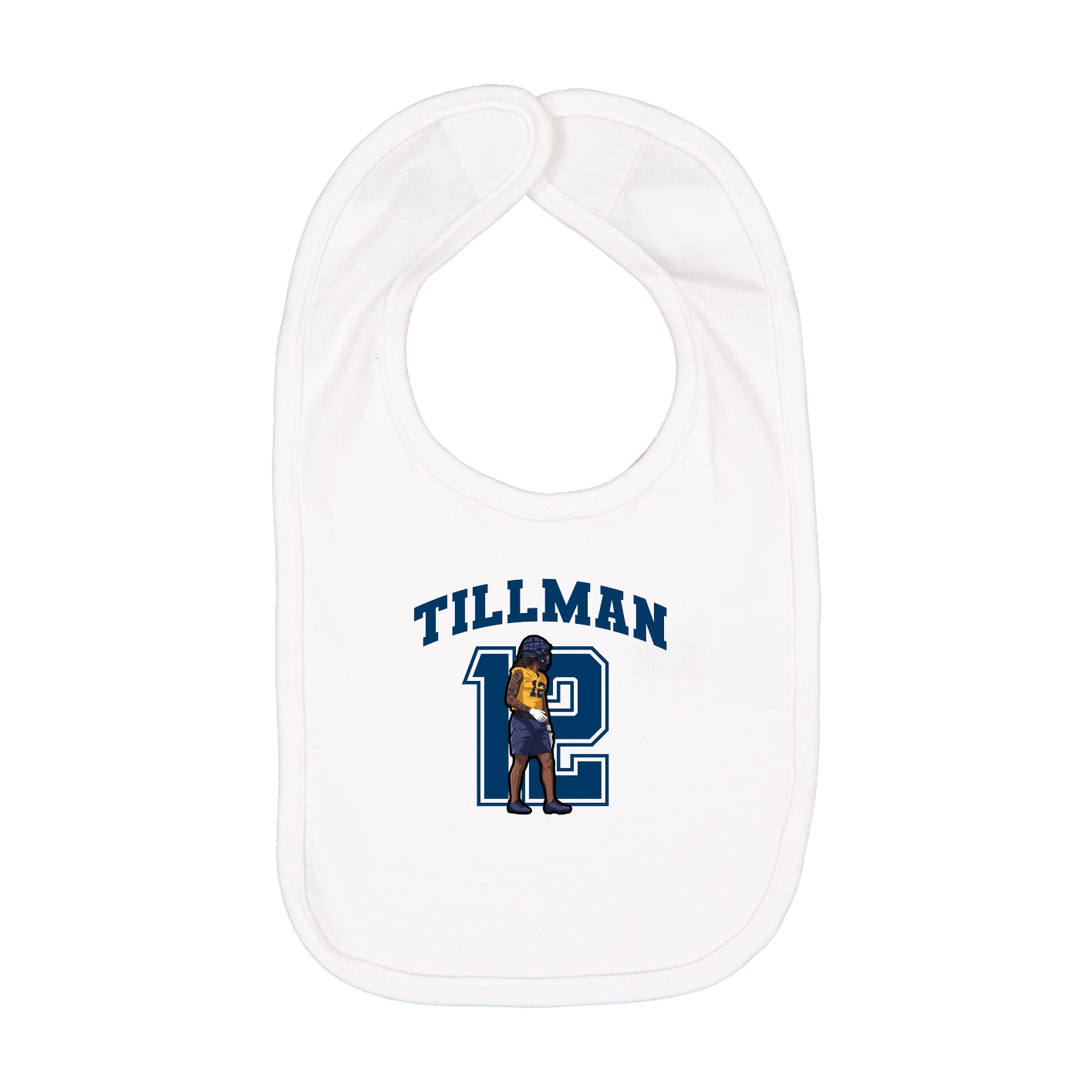 Infant Bib — Number in White