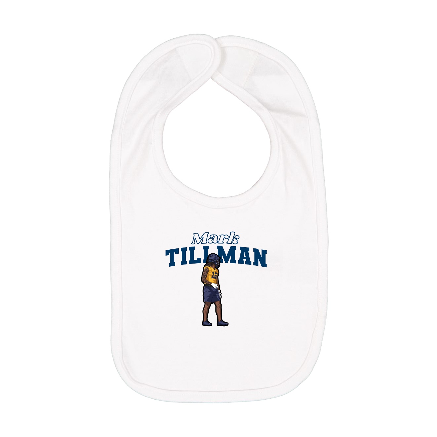 Infant Bib — Name Arch in White