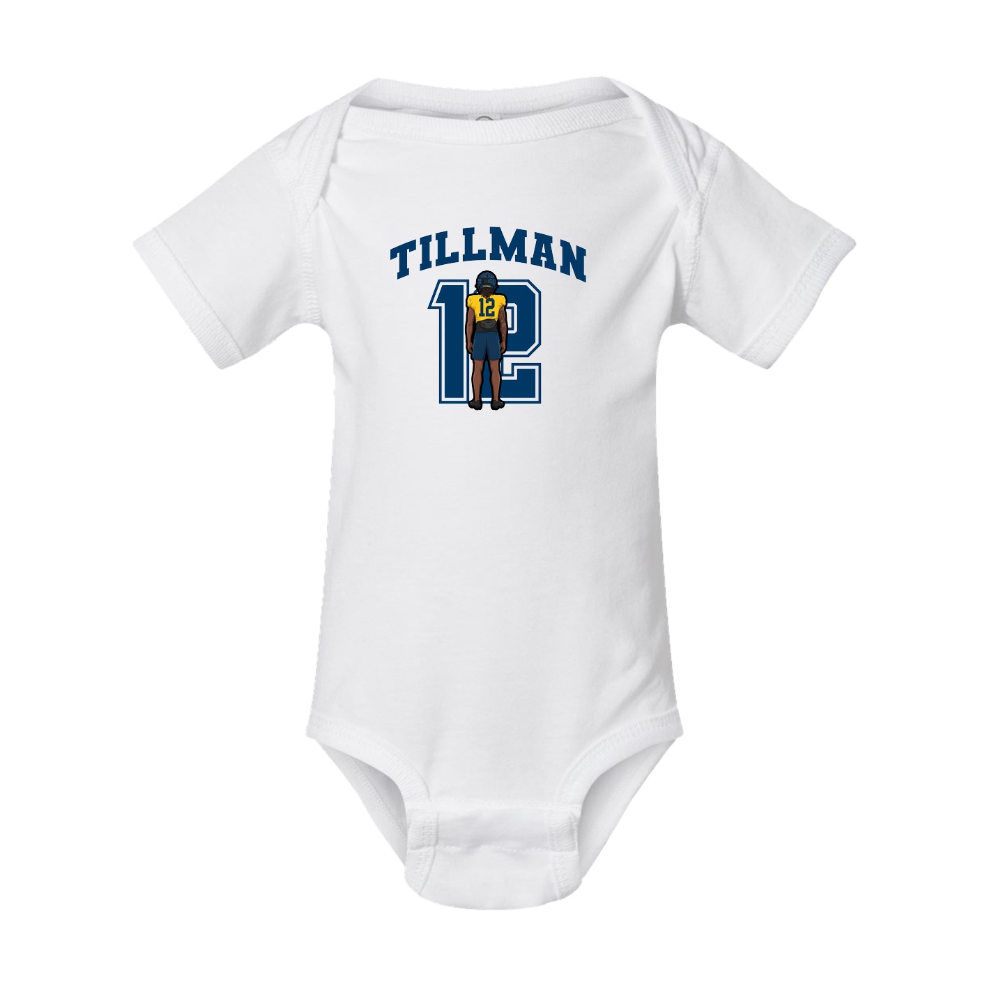 Baby Onesie — Number in White