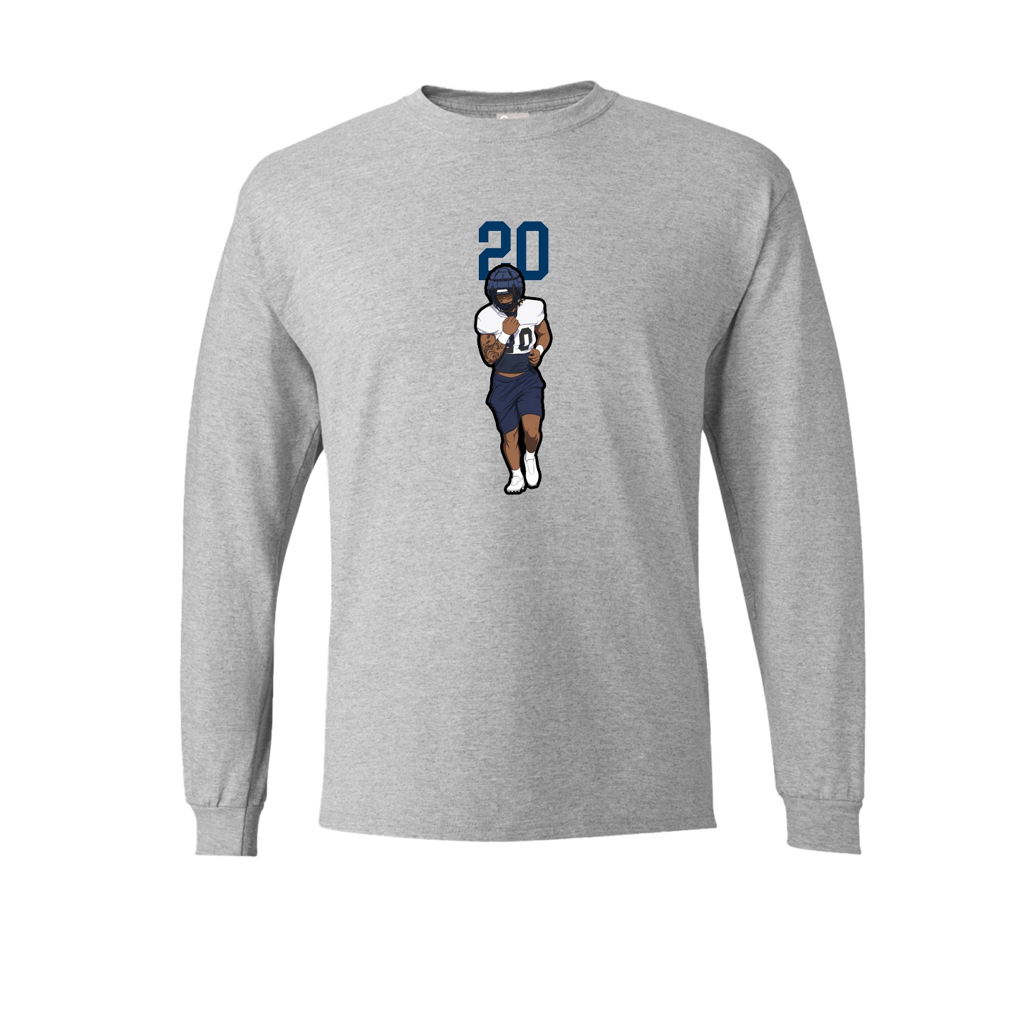 Long Sleeve Tee — Number Top in Grey