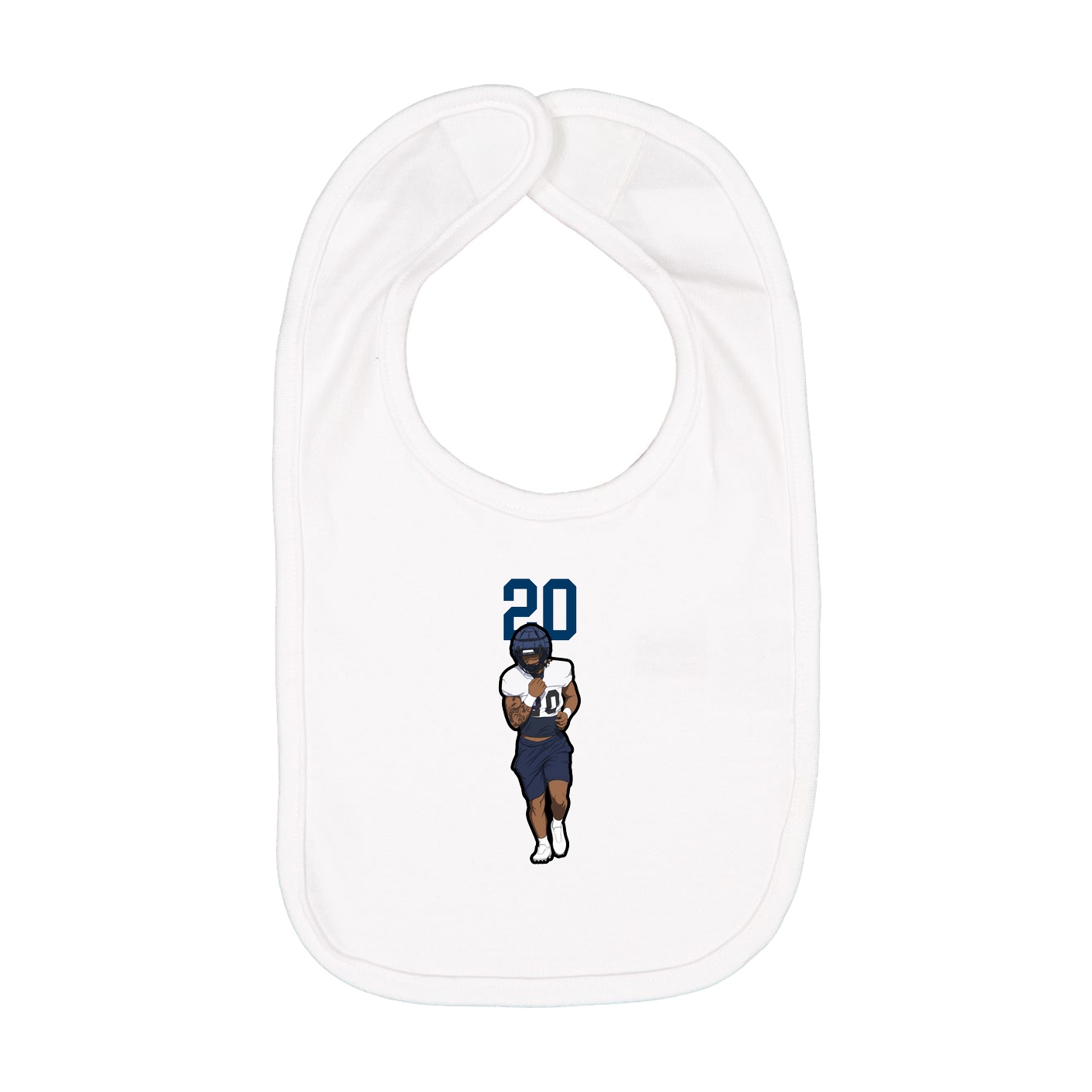Infant Bib — Number Top in White