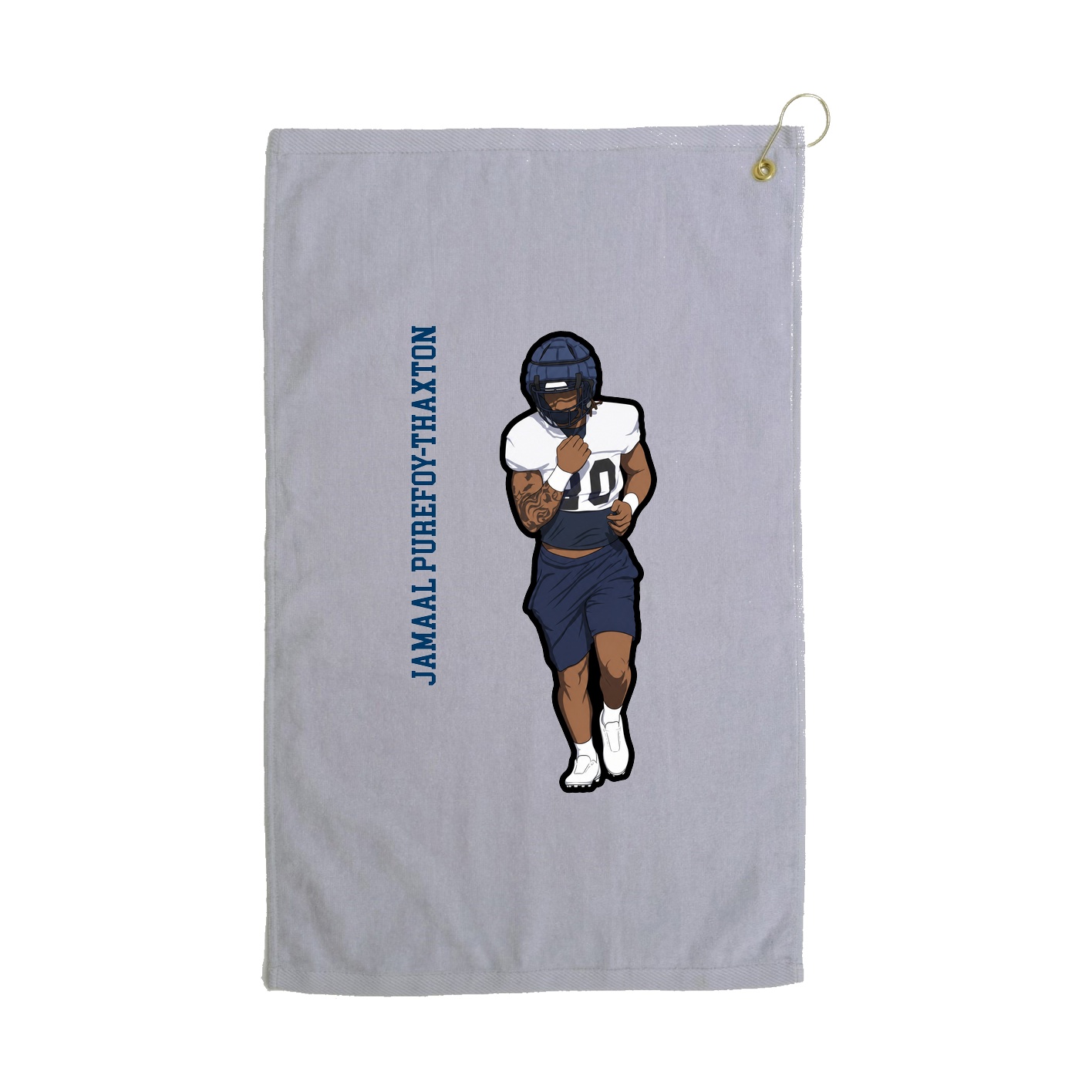Golf Towel — Name Vertical in Grey