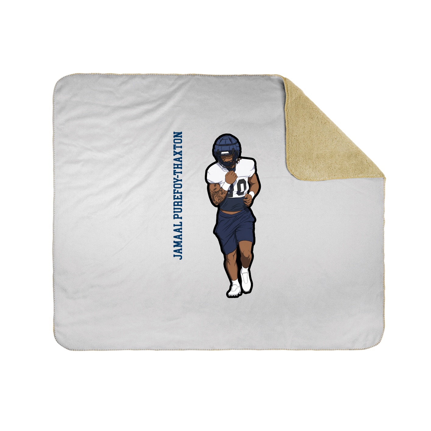 Throw Blanket — Name Vertical in White