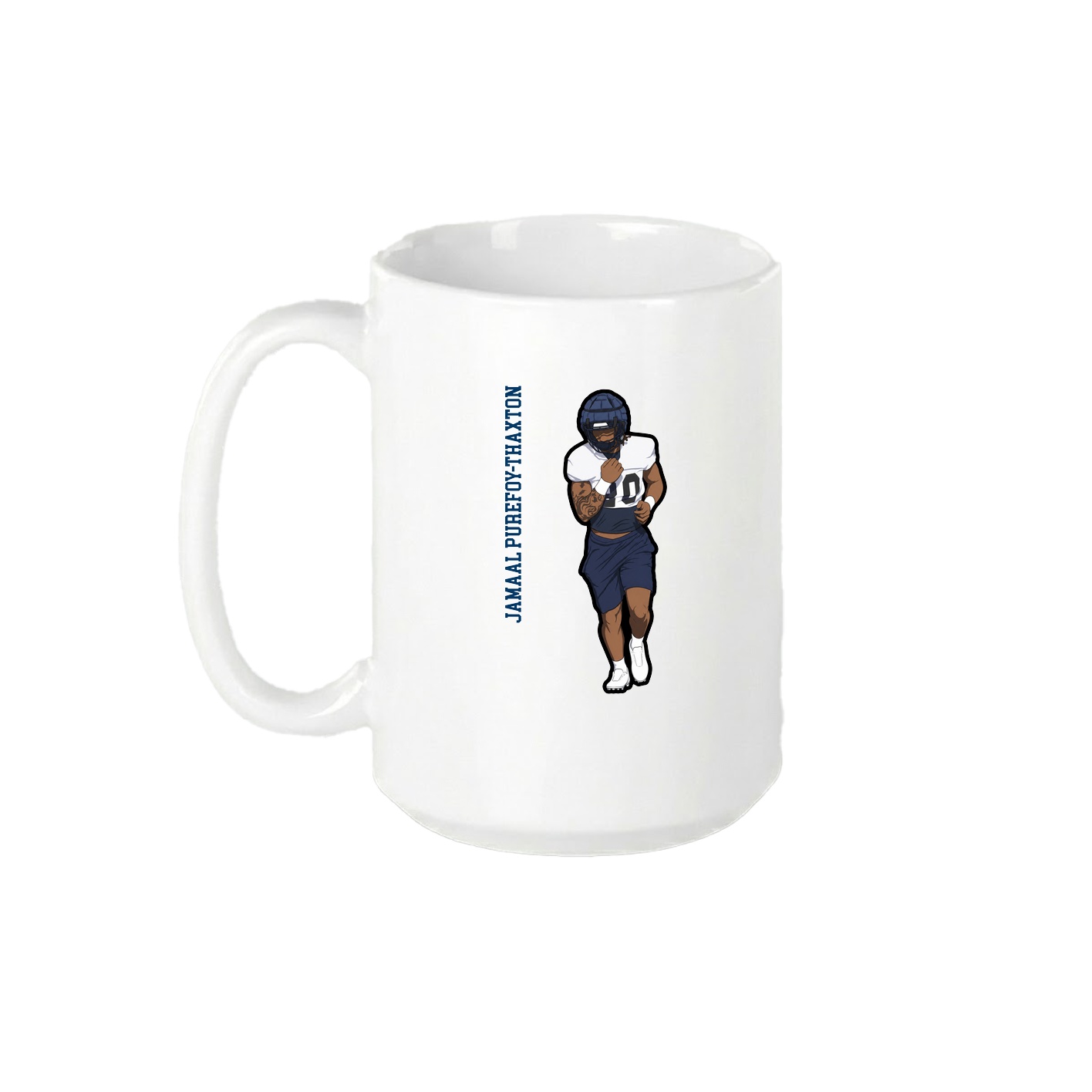 15oz Coffee Mug — Name Vertical in White