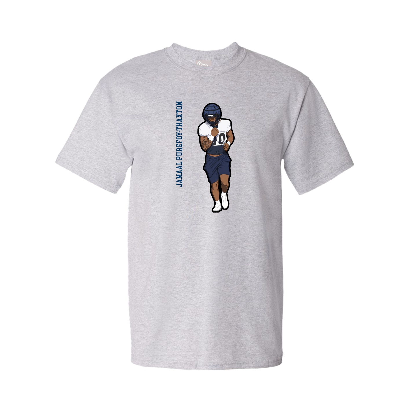Tee — Name Vertical in Grey