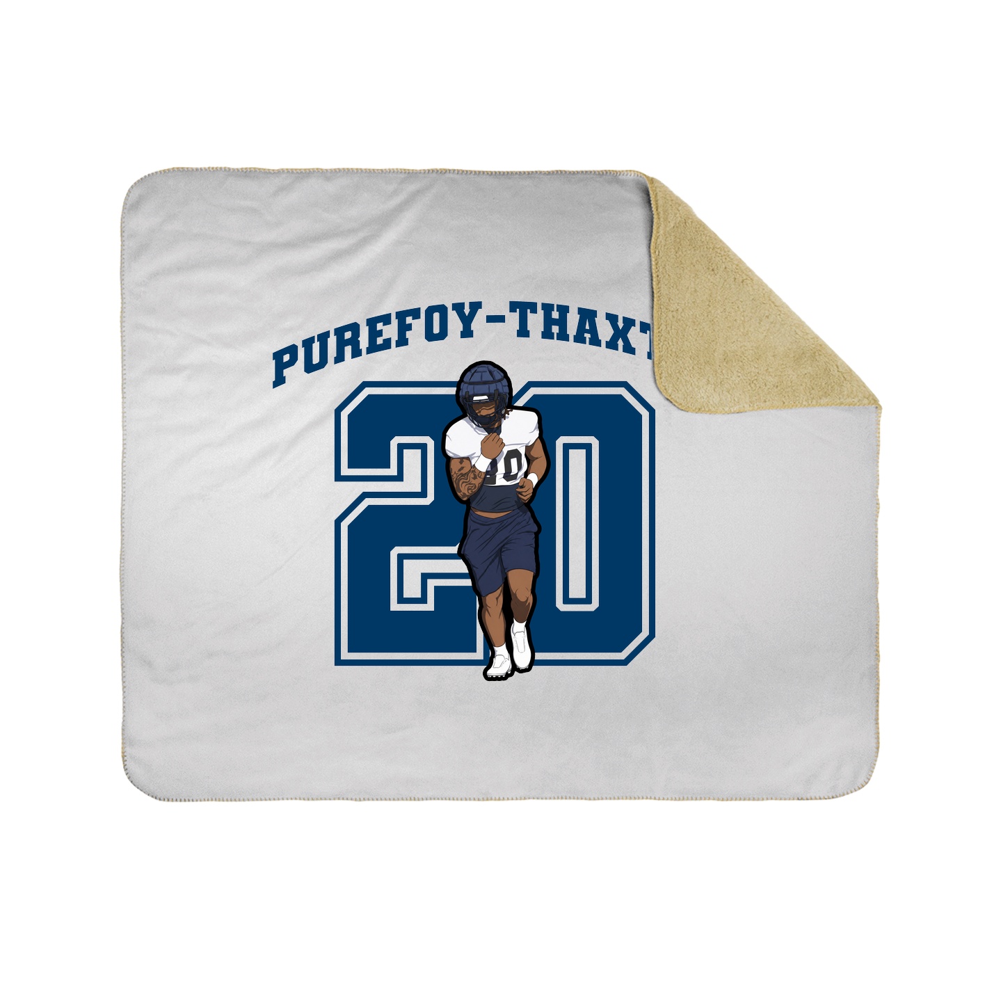 Throw Blanket — Number in White